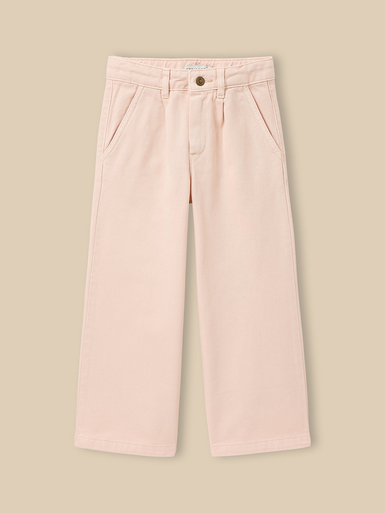 Pantalon large Fille en denim couleur - Collection Junior