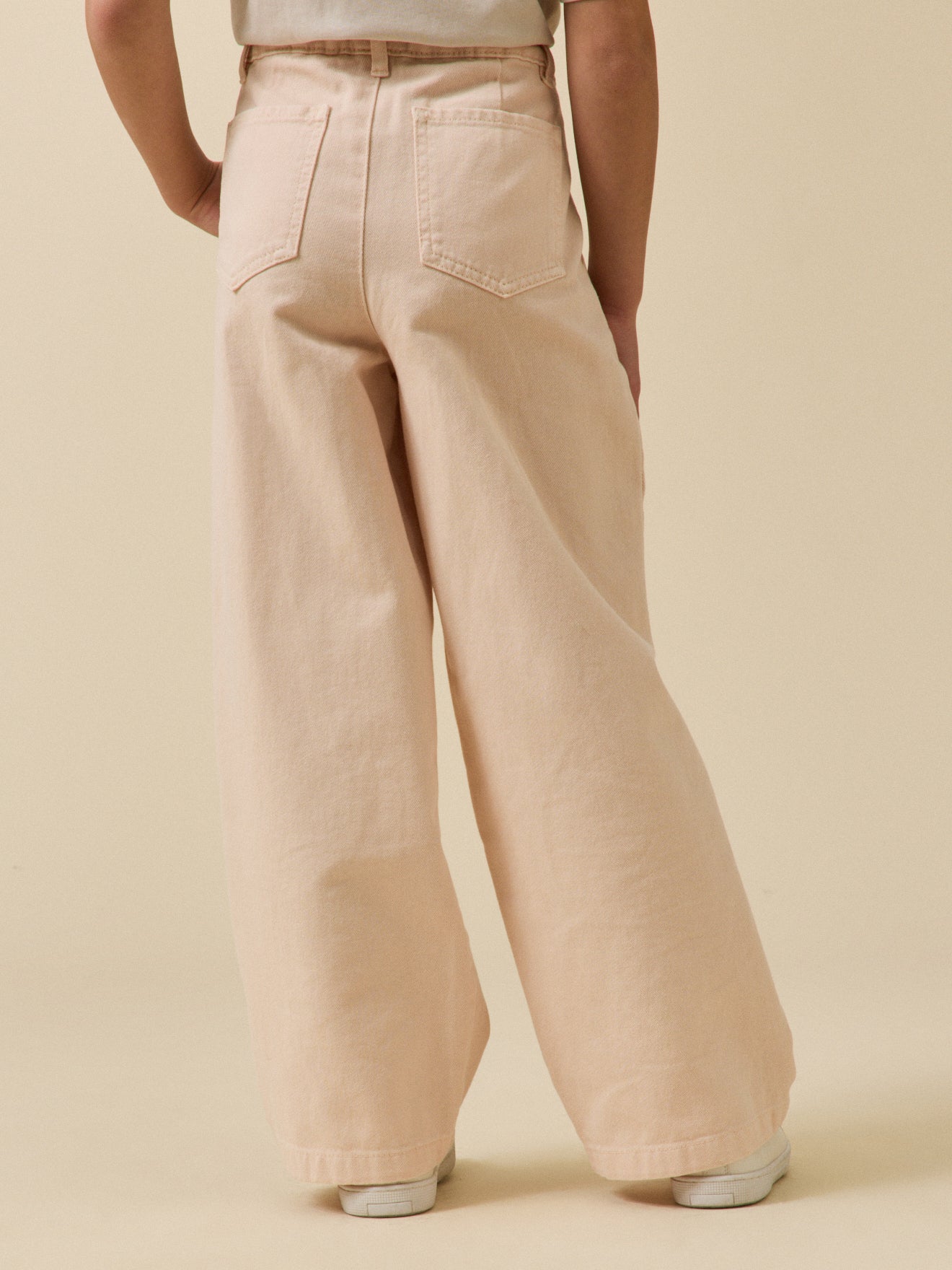 Pantalon large Fille en denim couleur - Collection Junior