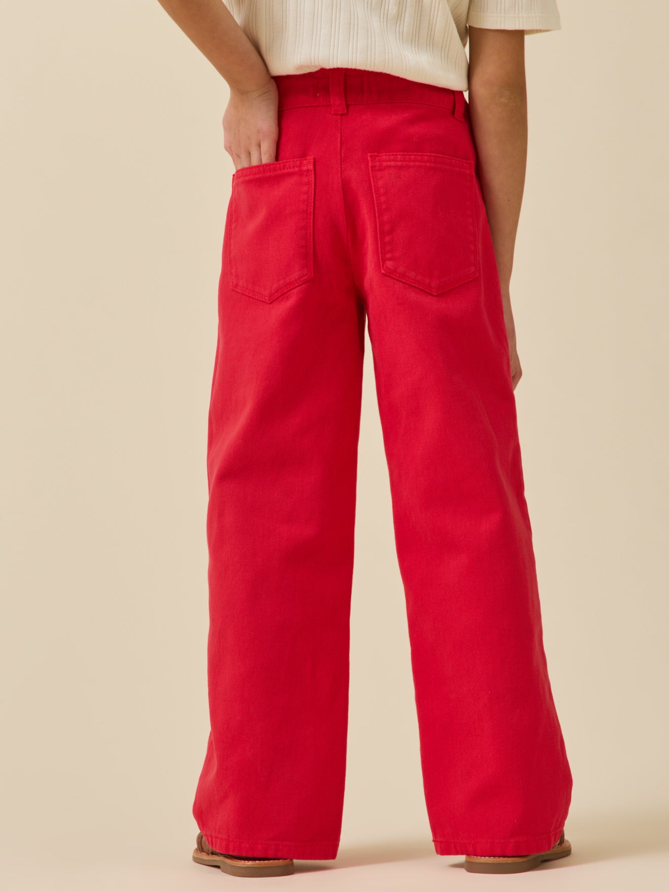 Girl's straight-leg denim trousers