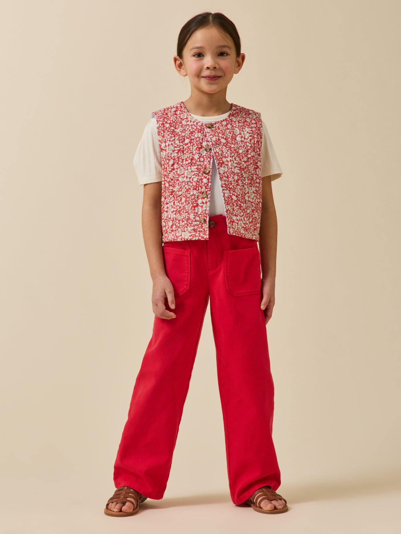 Girl's straight-leg denim trousers