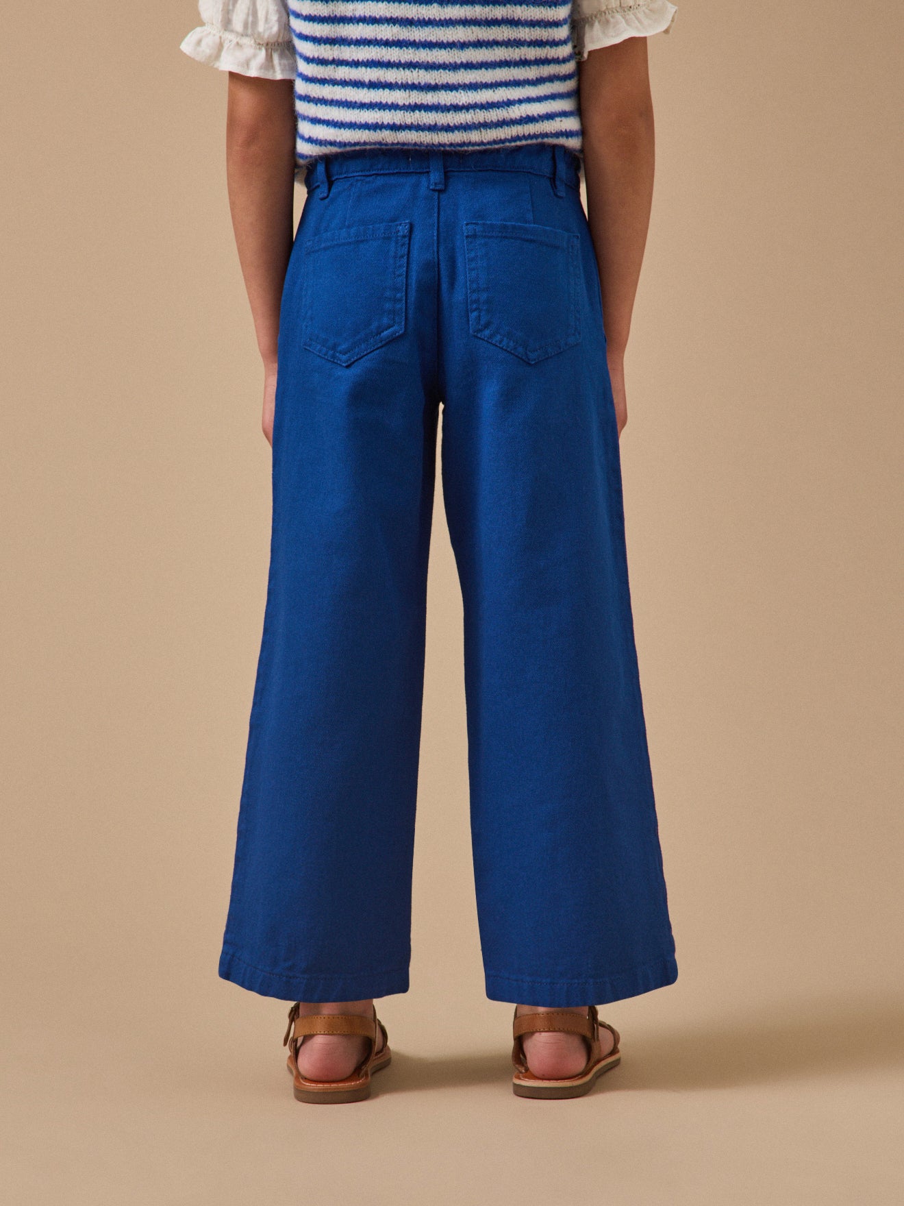 Girl's wide-leg twill trousers - The Junior Collection