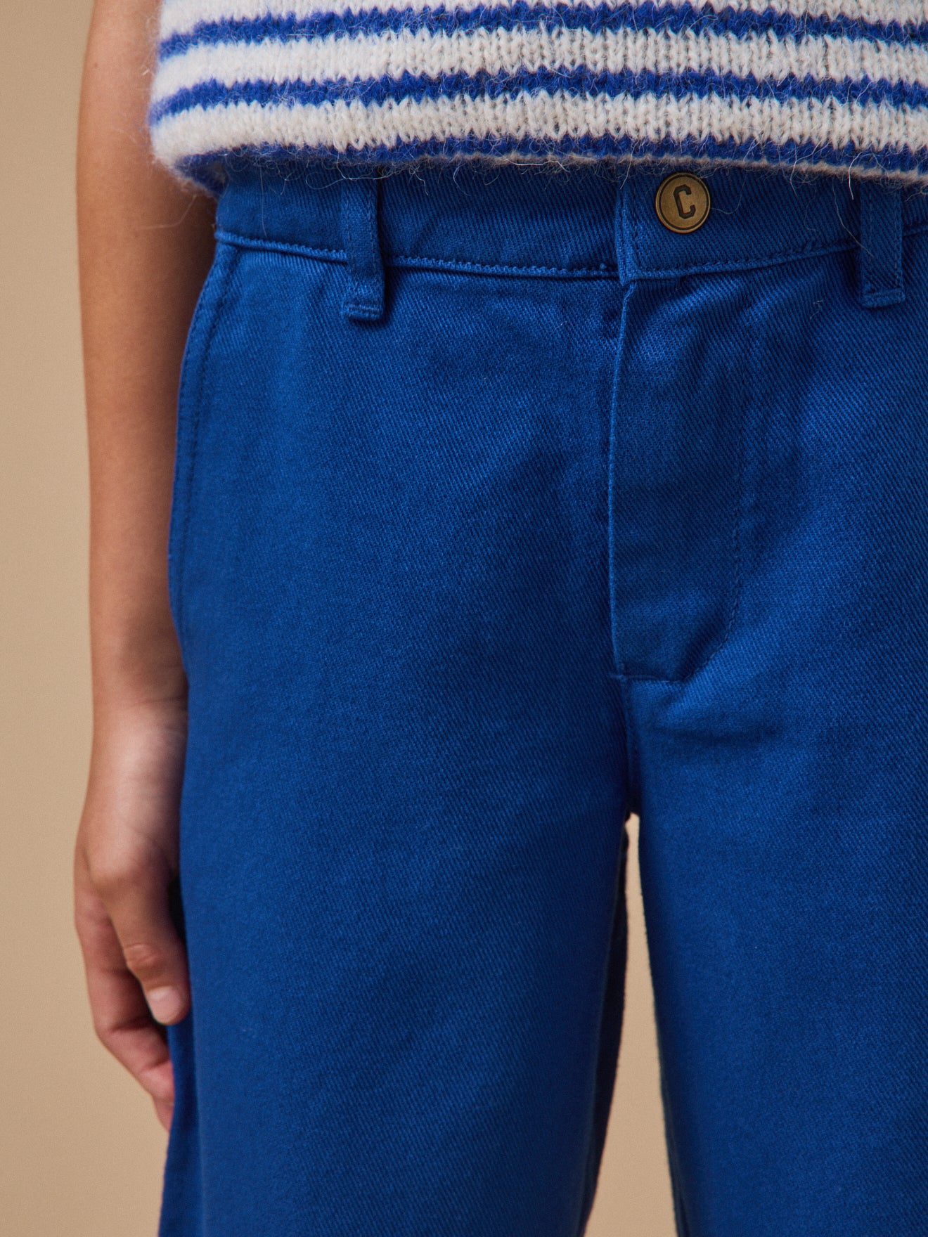 Girl's wide-leg twill trousers - The Junior Collection