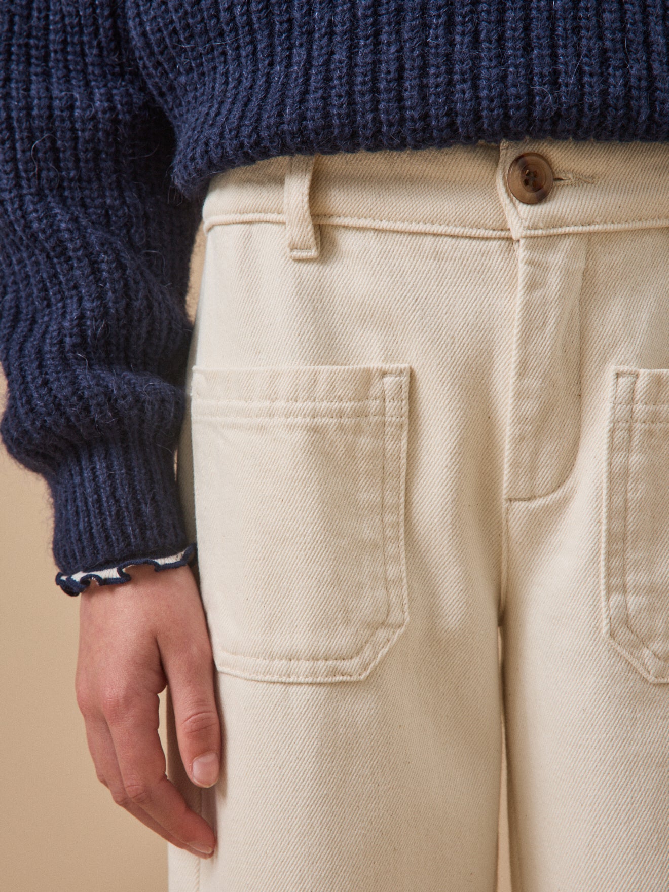 Girl's straight-leg denim trousers