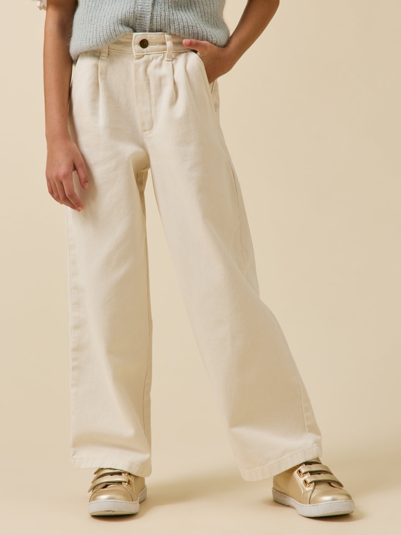 Girl's straight-leg denim trousers