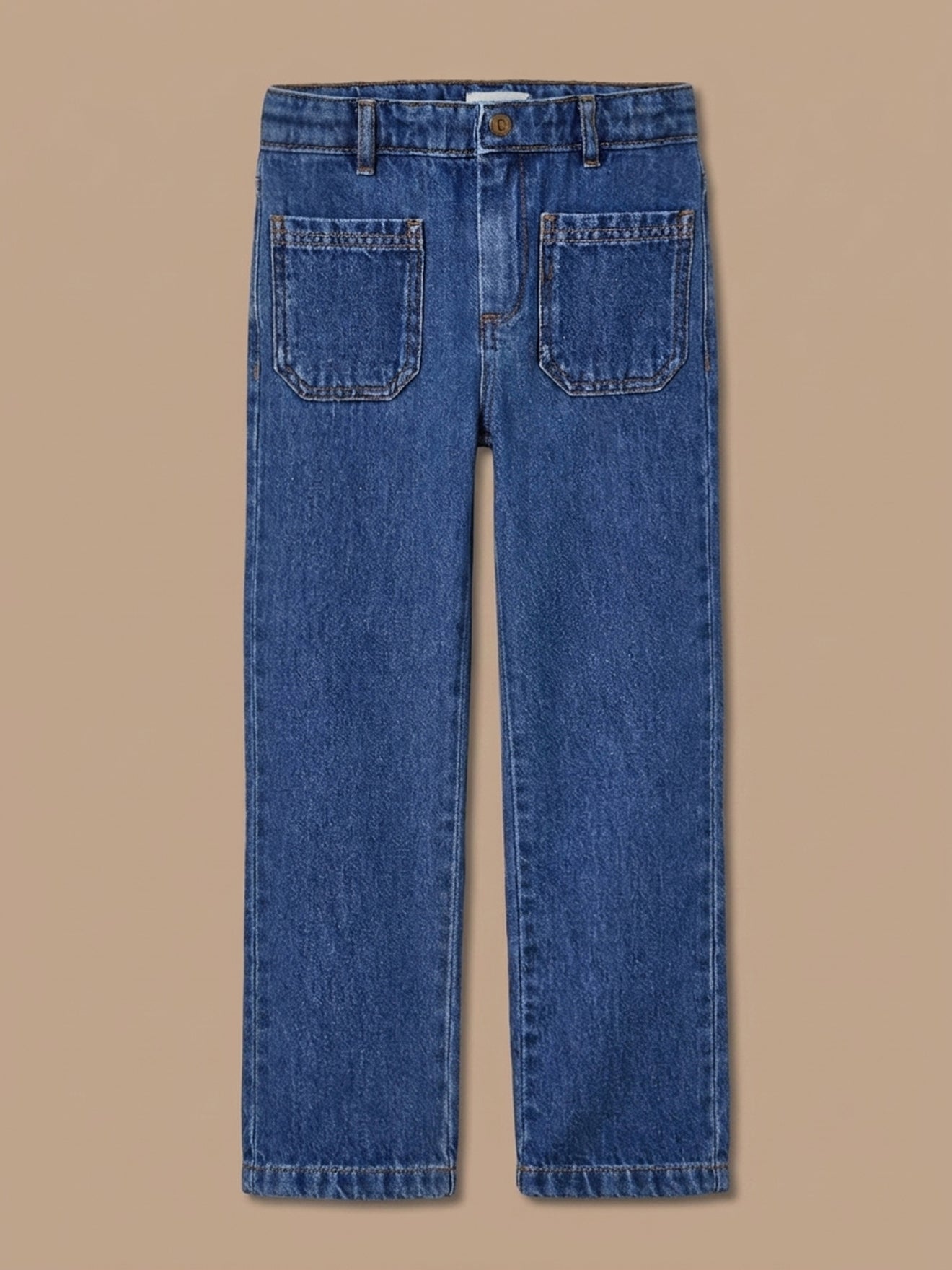 Girl's straight-leg denim trousers