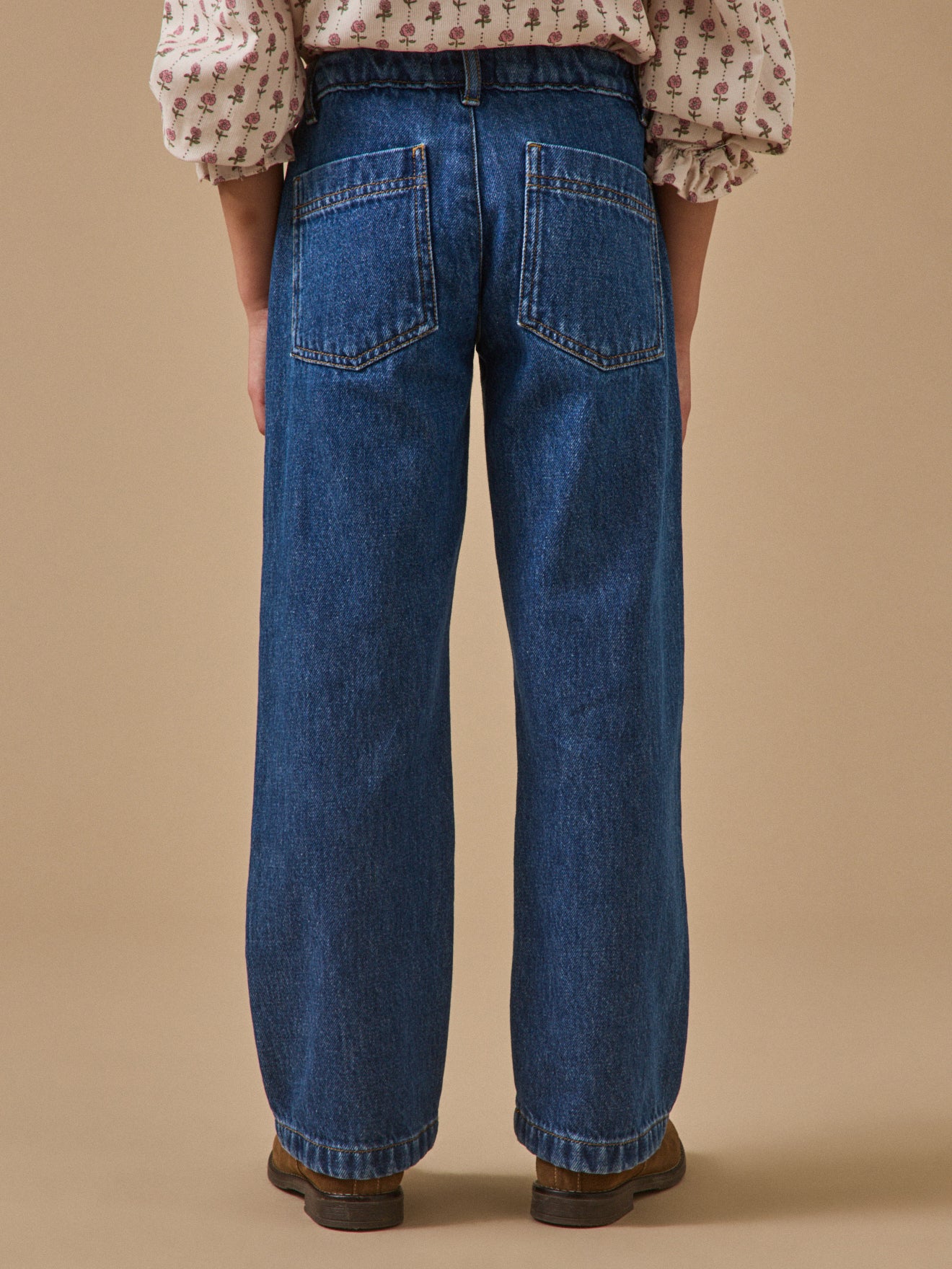 Girl's straight-leg denim trousers