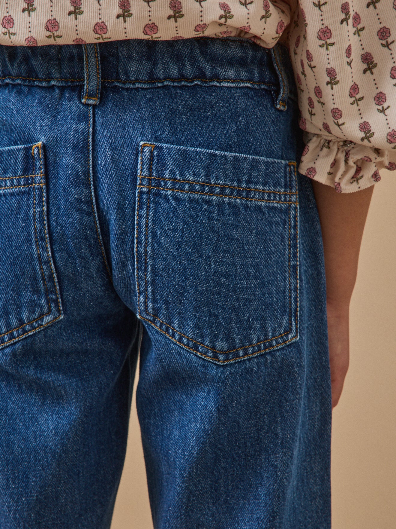 Girl's straight-leg denim trousers