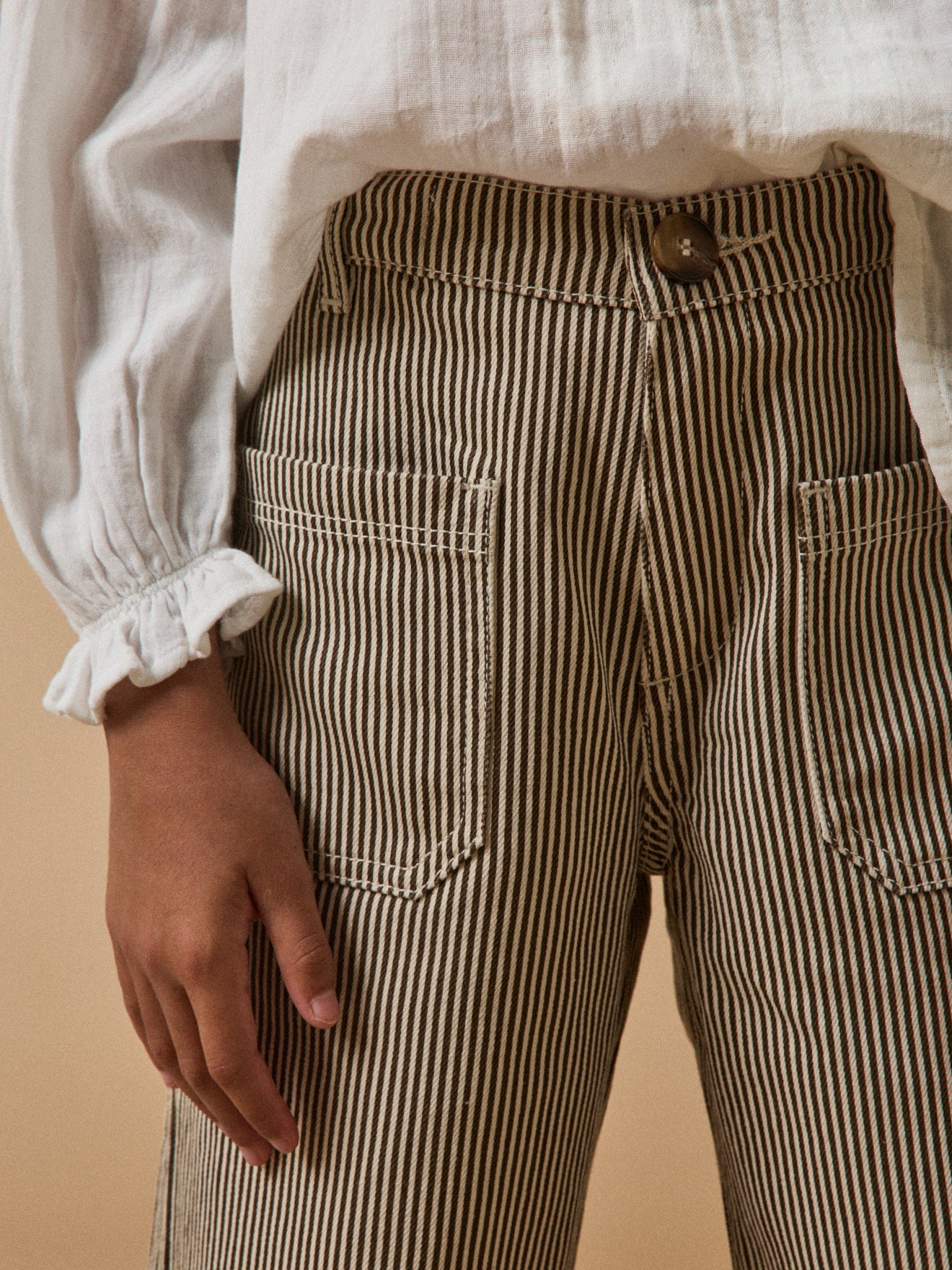 Pantalon droit rayé Fille