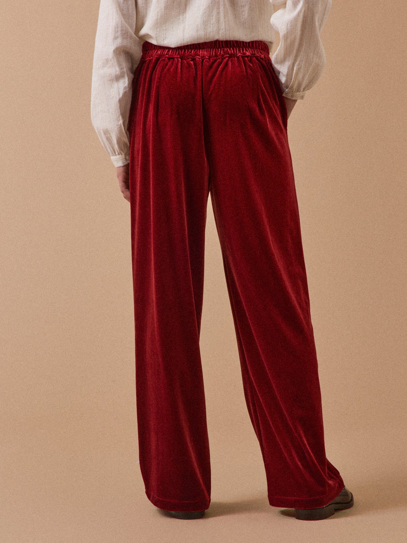 Girl's panne velvet trousers