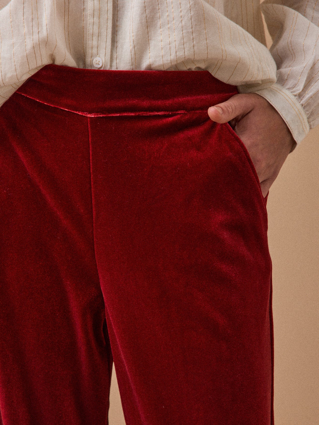 Girl's panne velvet trousers