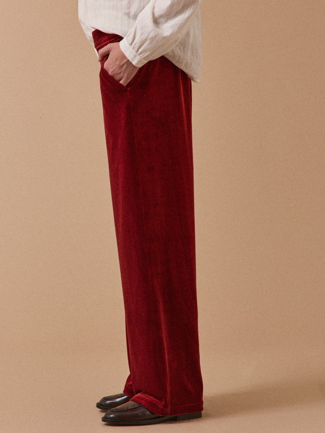 Girl's panne velvet trousers