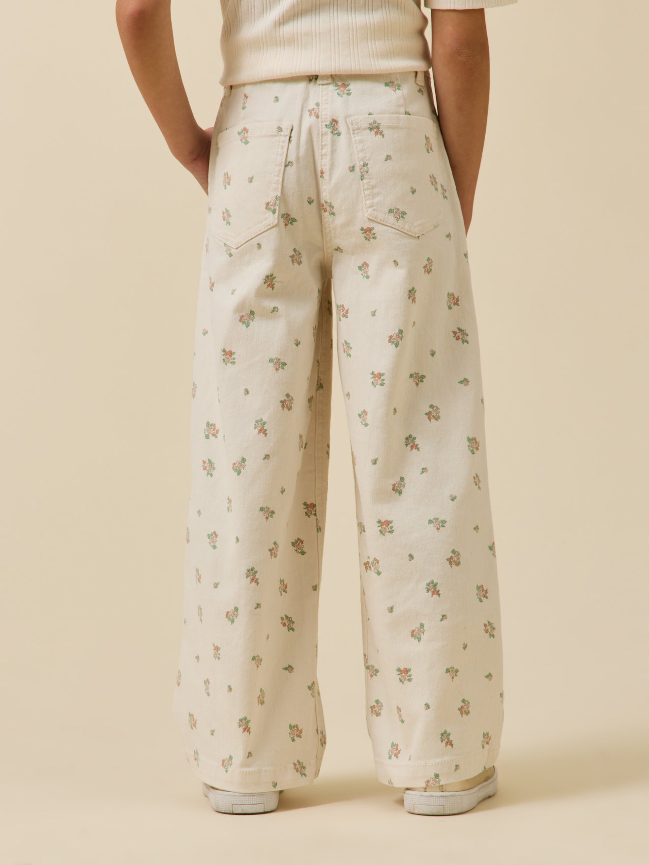 Girl's wide-leg print trousers
