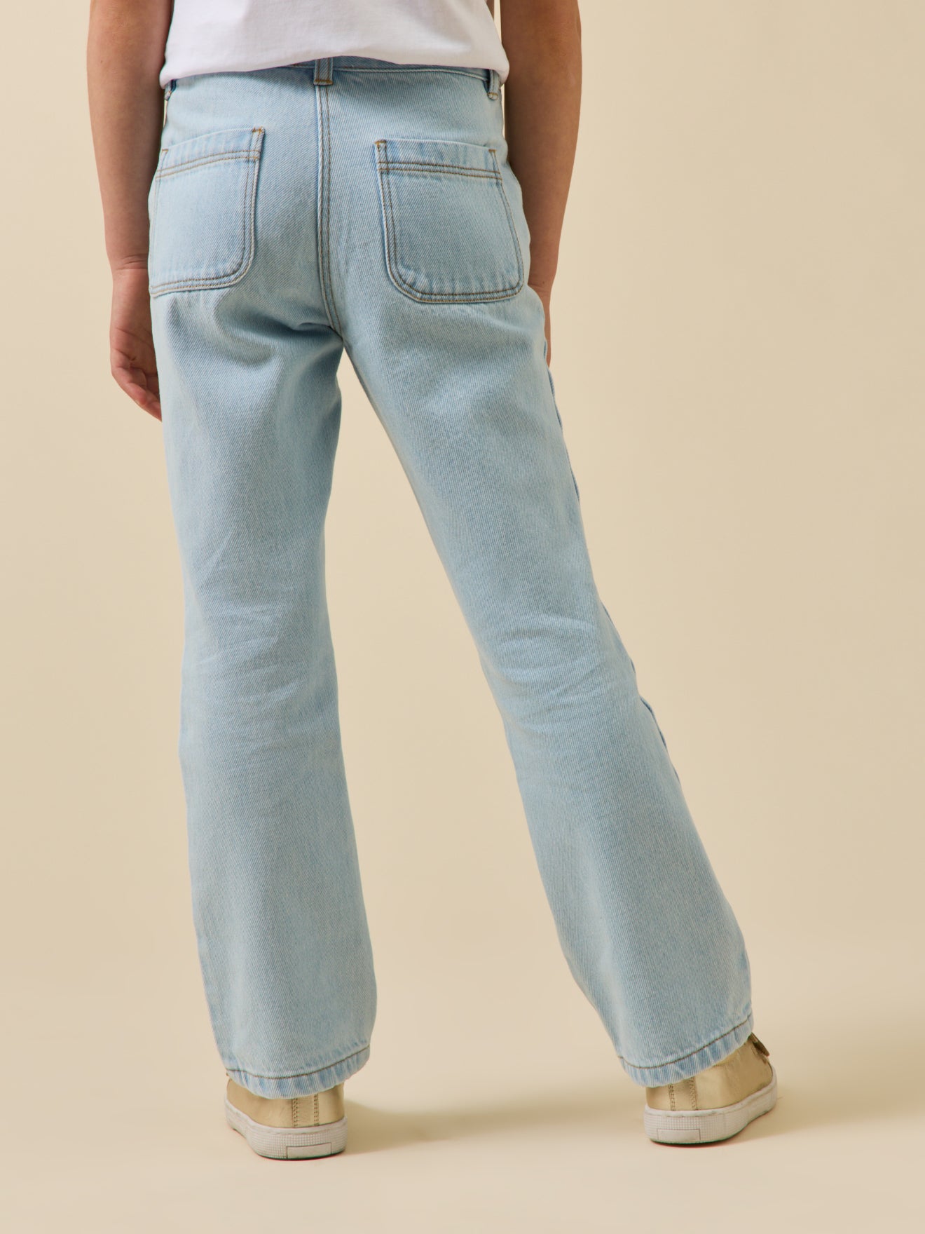 Girl's flared denim trousers