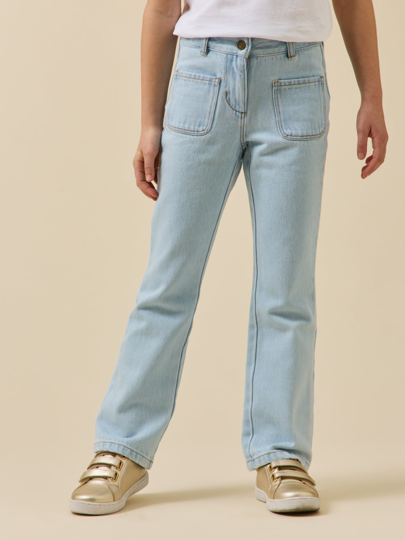Girl's flared denim trousers