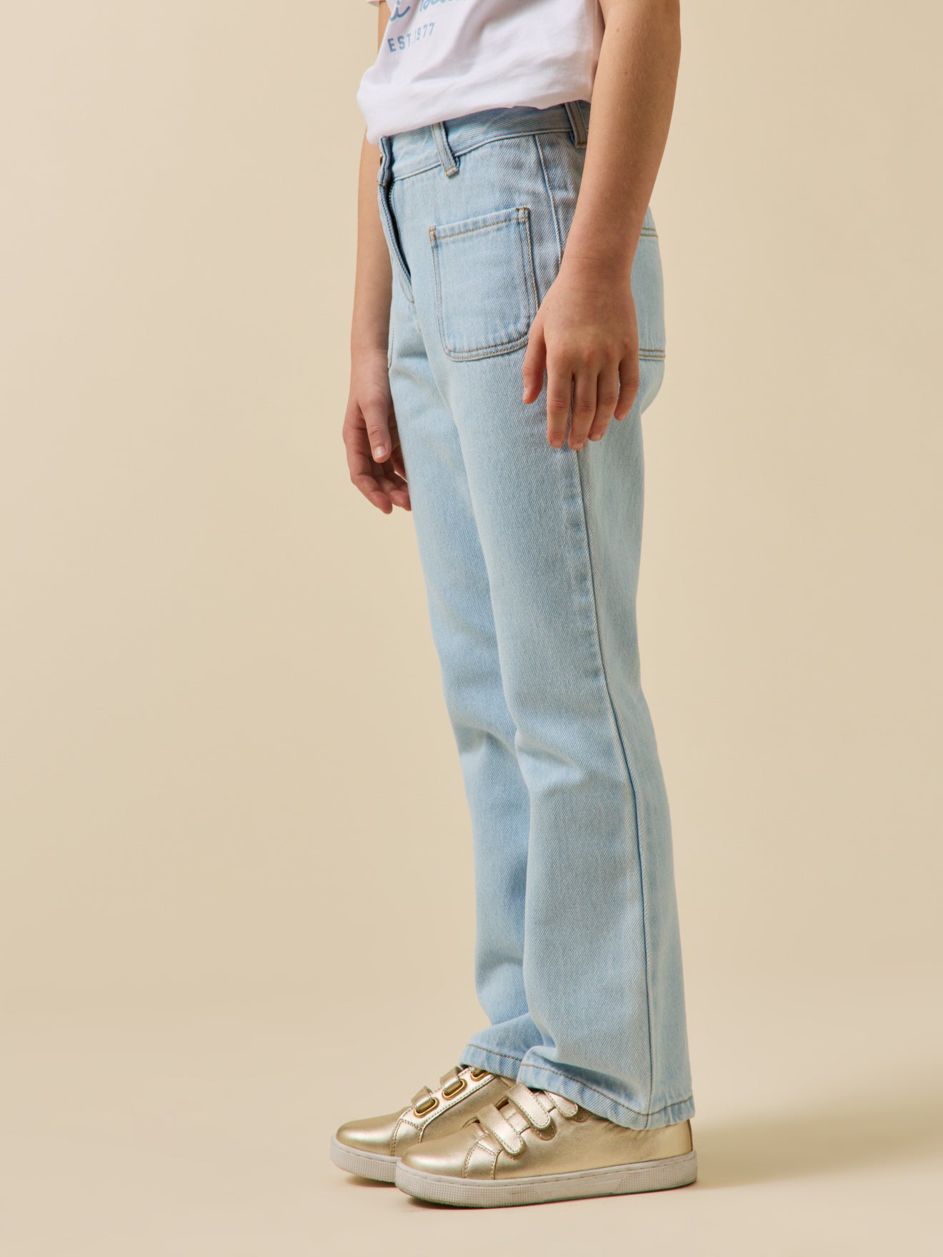 Girl's flared denim trousers