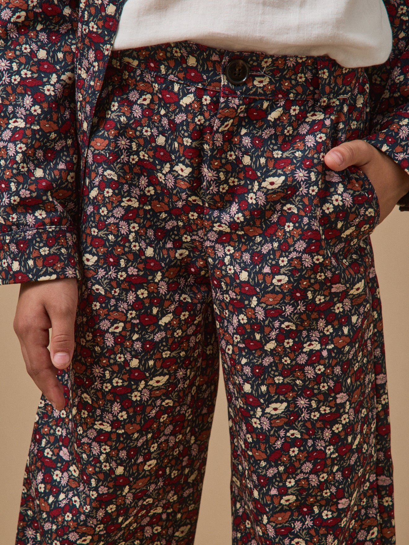 Girl's Petal&Daisy motif trousers - Made with Liberty Fabric