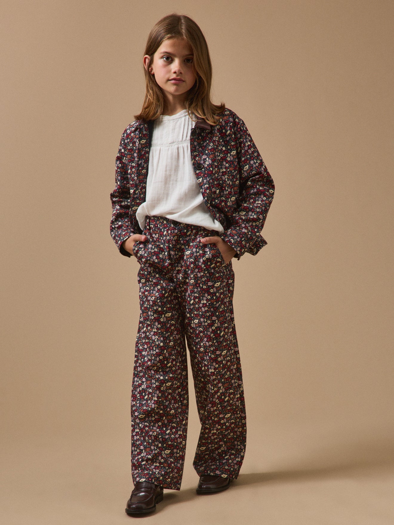 Girl's Petal&Daisy motif trousers - Made with Liberty Fabric