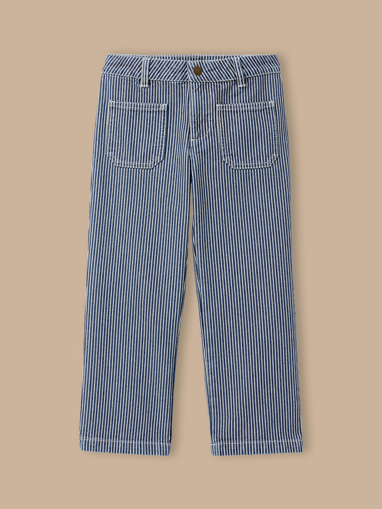 Girl's striped straight-leg trousers