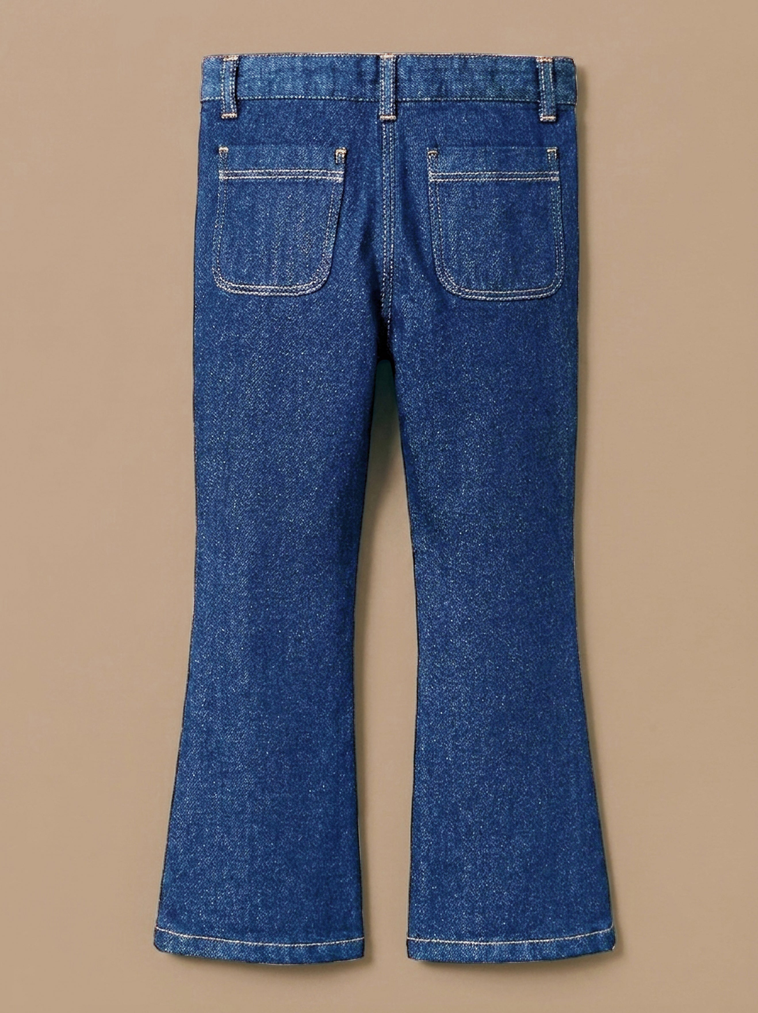 Girl's wide-leg denim trousers