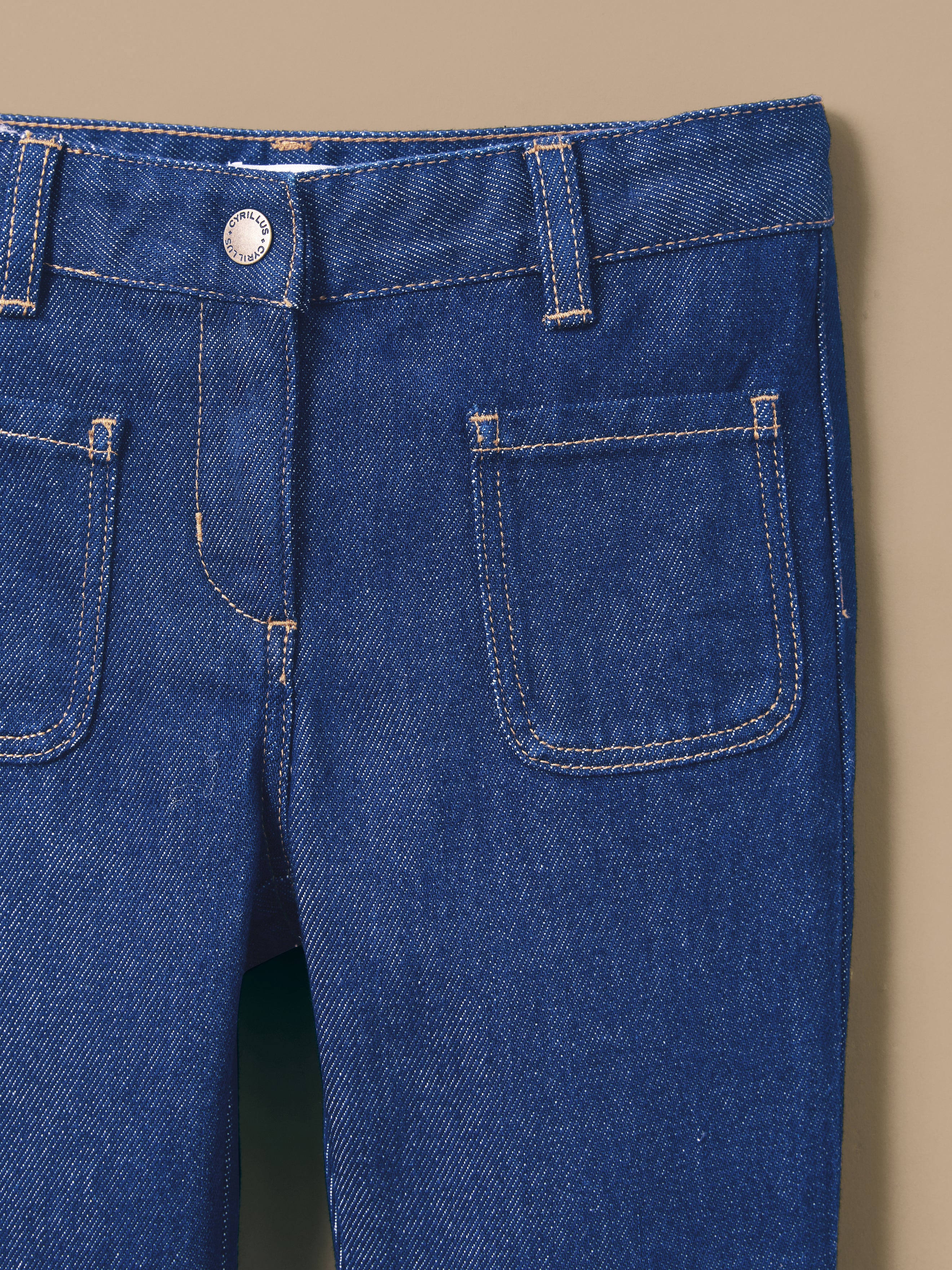 Girl's wide-leg denim trousers