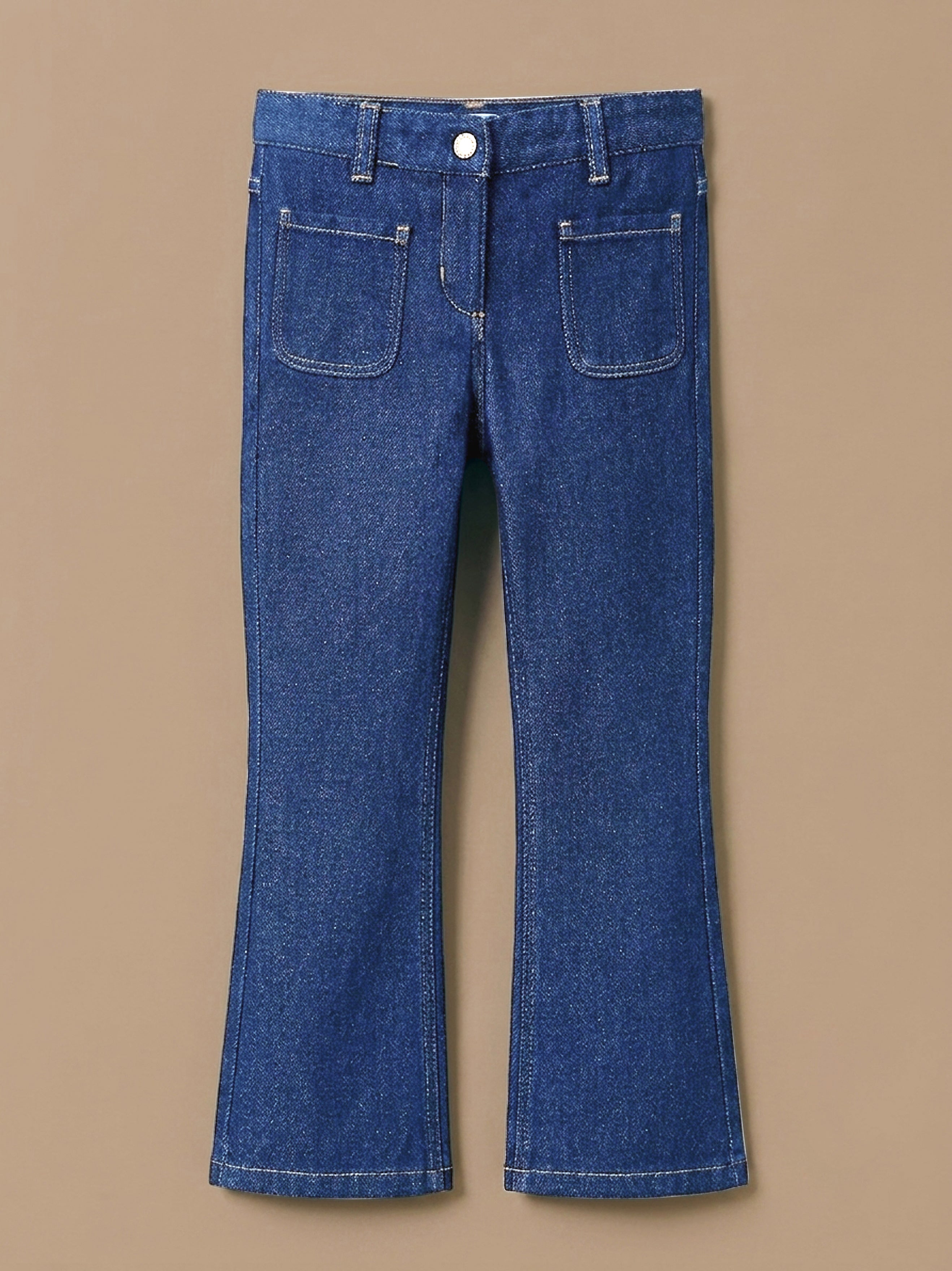 Girl's wide-leg denim trousers