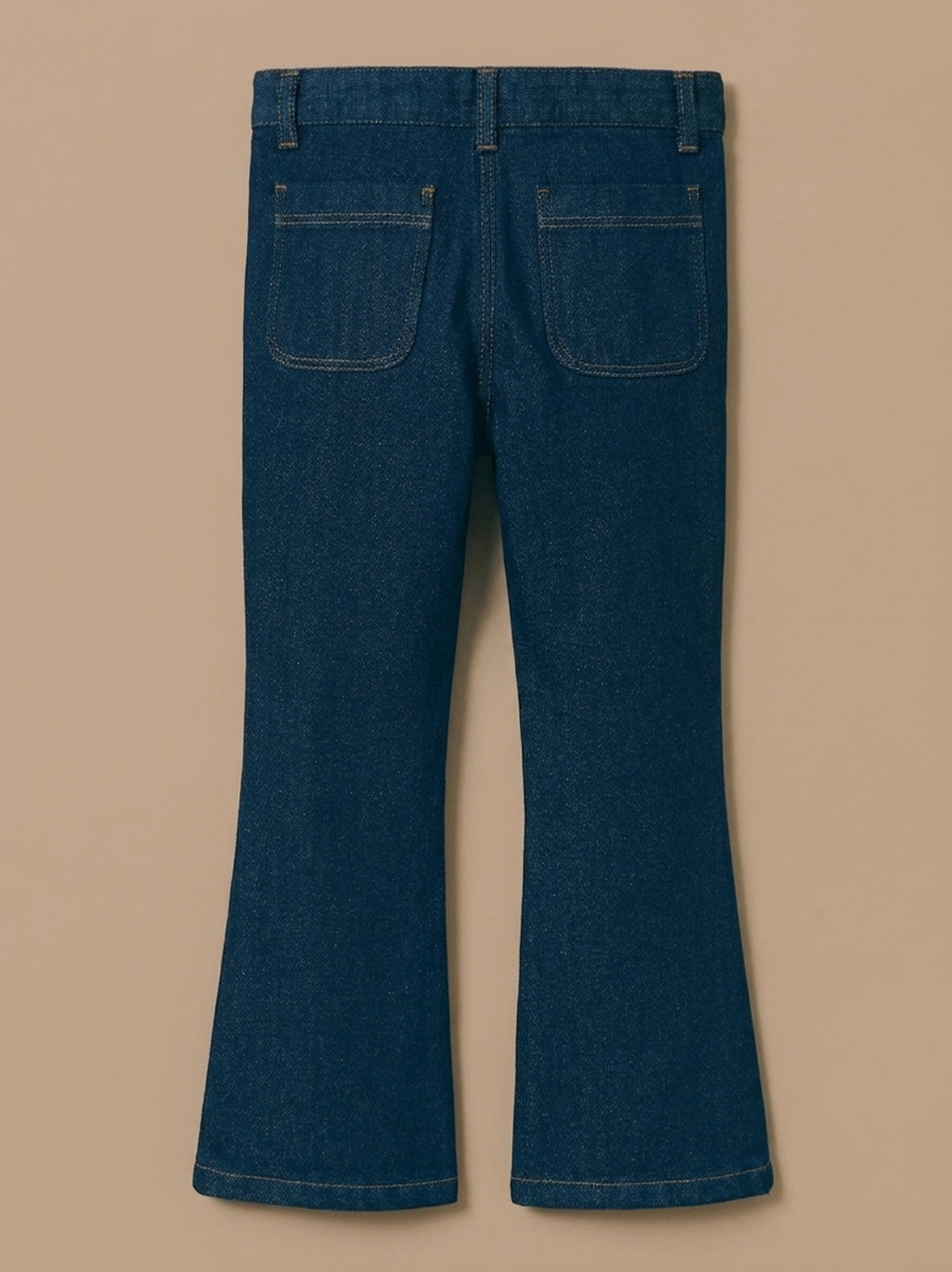 Girl's wide-leg denim trousers