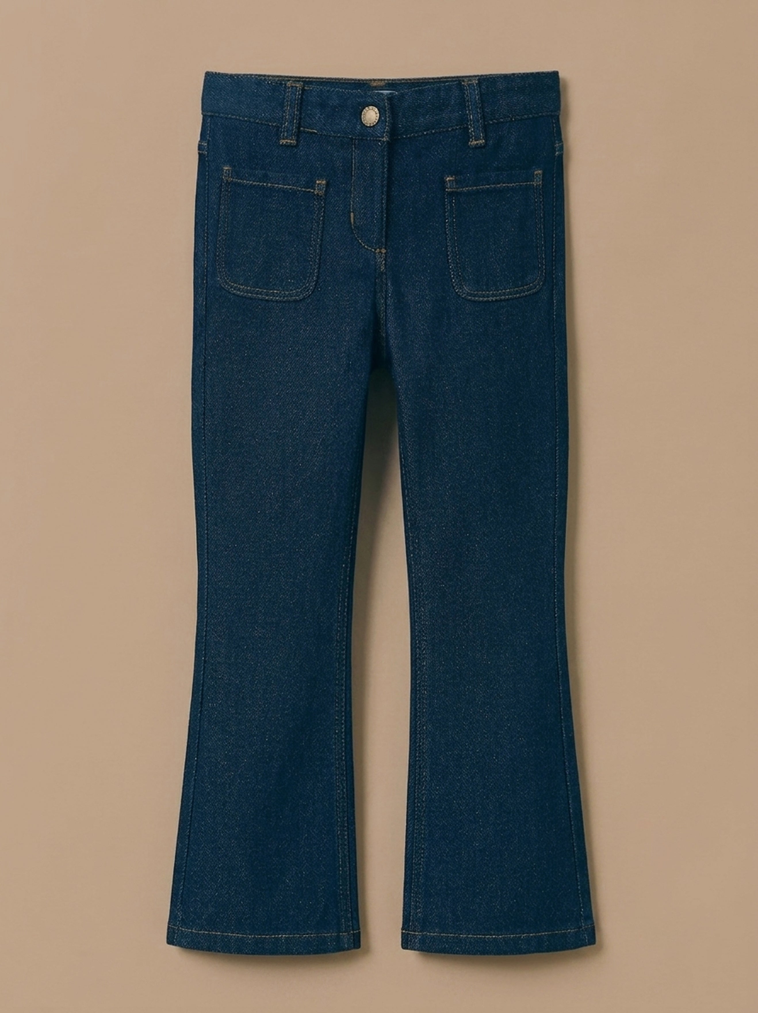 Girl's wide-leg denim trousers