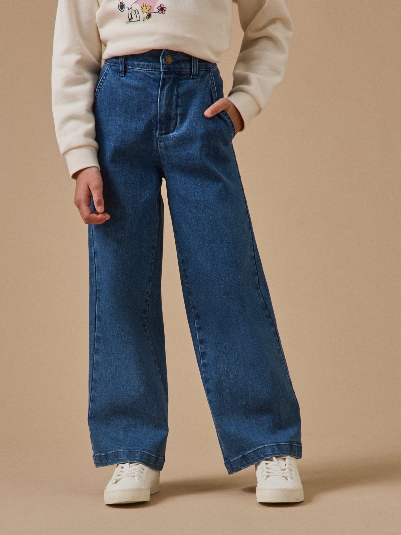 Pantalon large en denim Fille