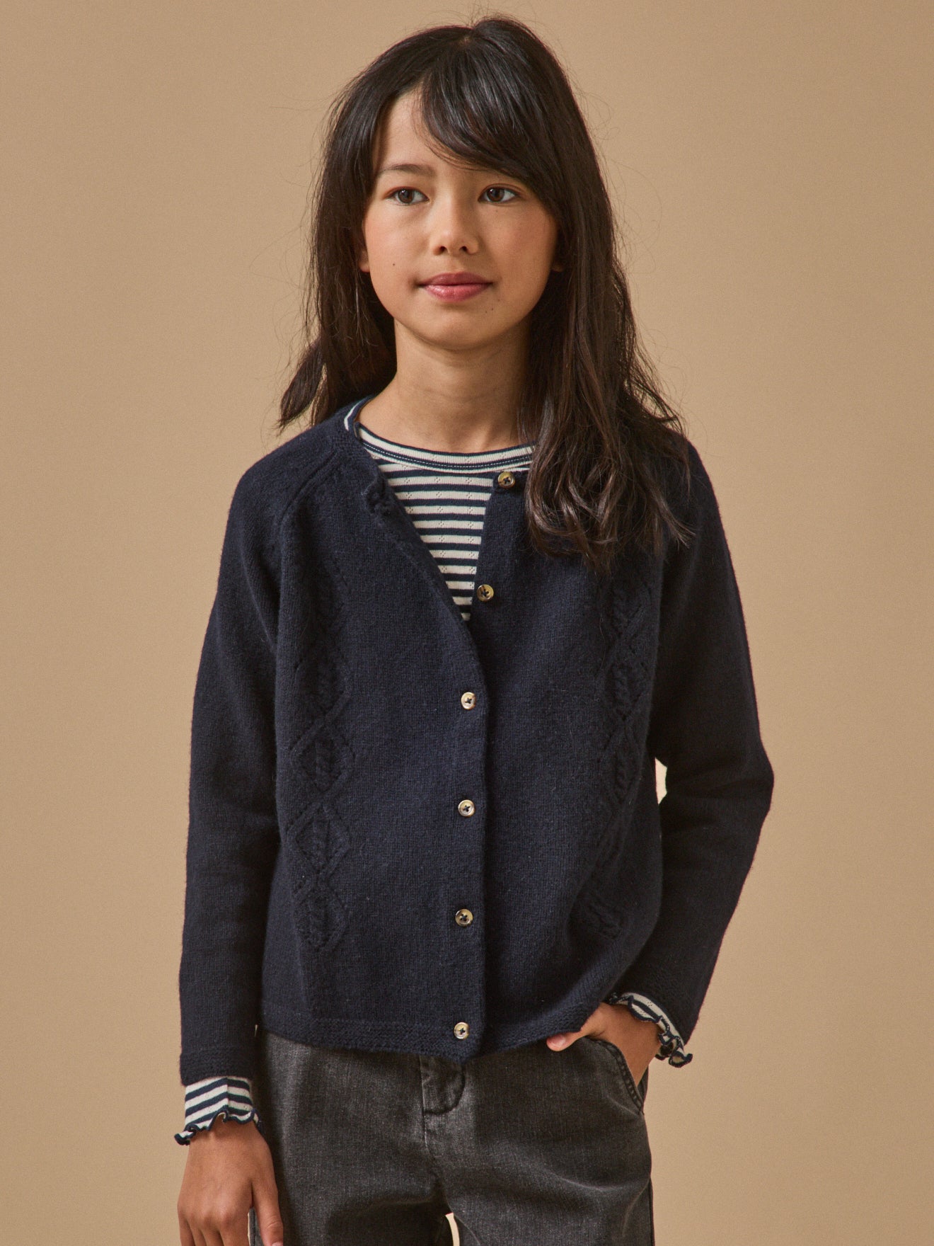 Girl's Merino wool cardigan