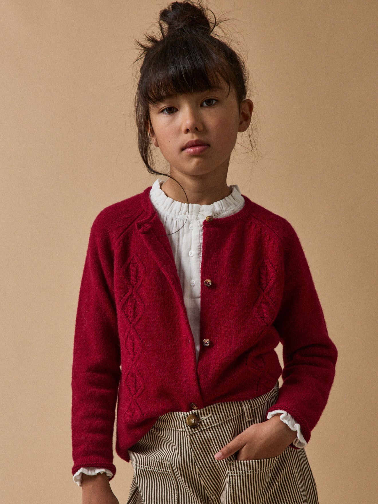 Girl's Merino wool cardigan