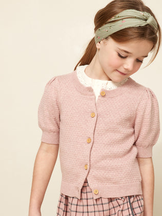 Girl's cotton and wool cardigan