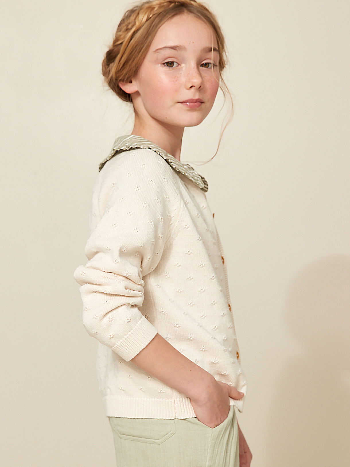 Cardigan Fille point fantaisie