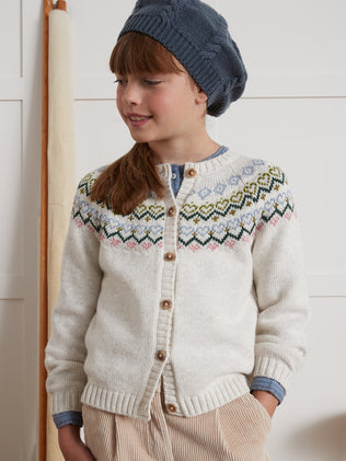 Girl's jacquard cardigan