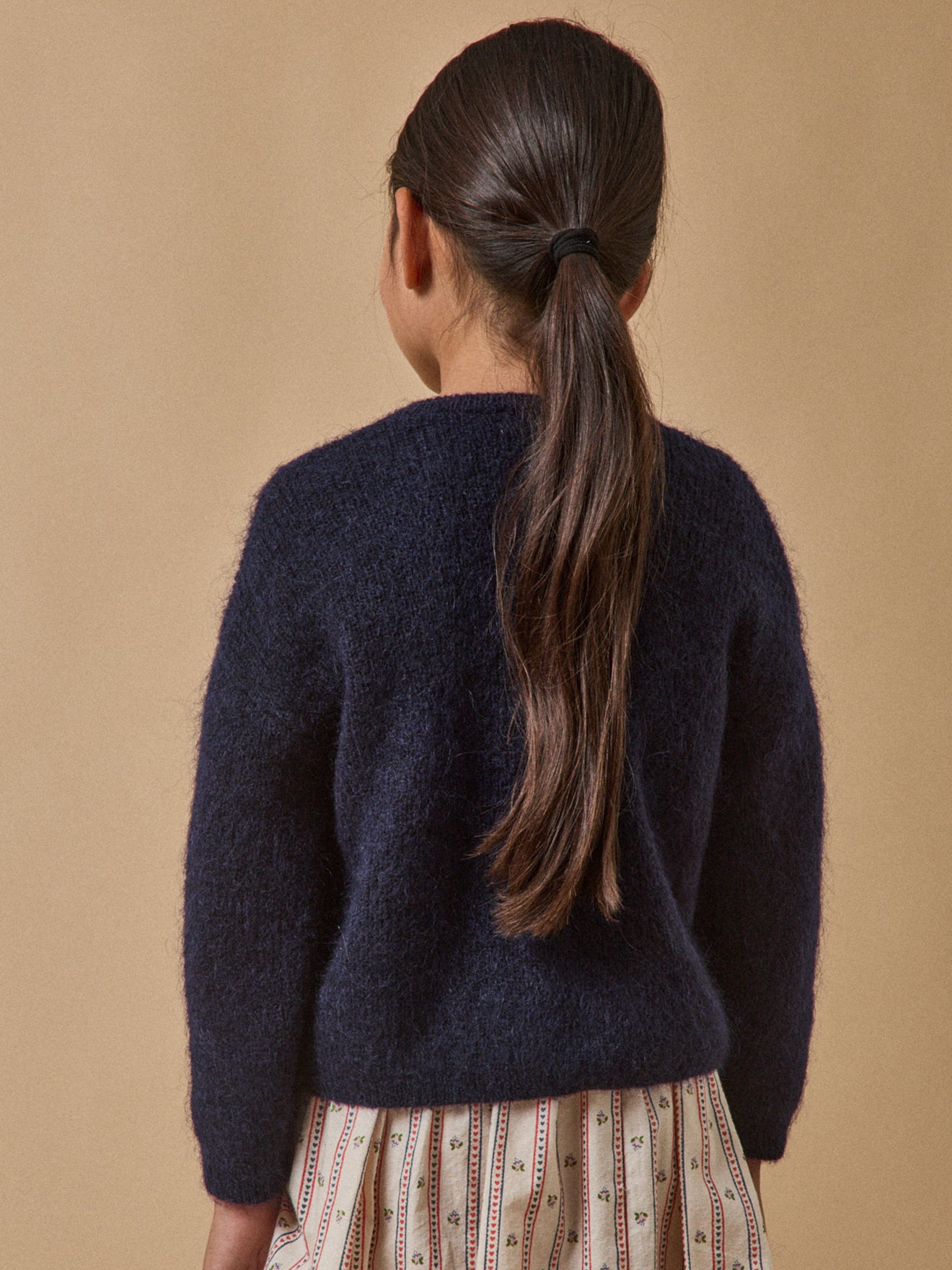 Girl's cardigan with mohair and wool