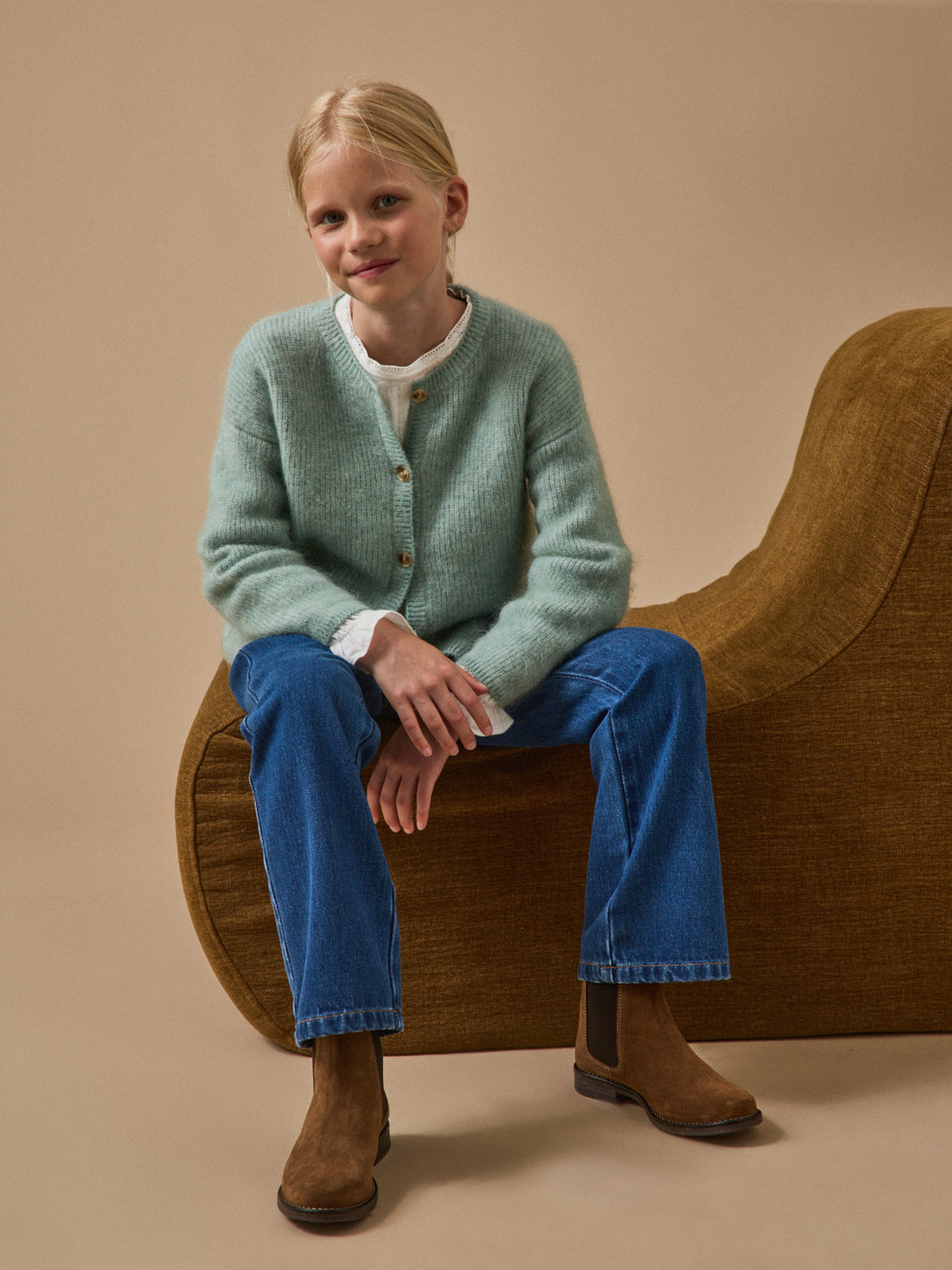 Girl's cardigan with mohair and  - The Junior Collection