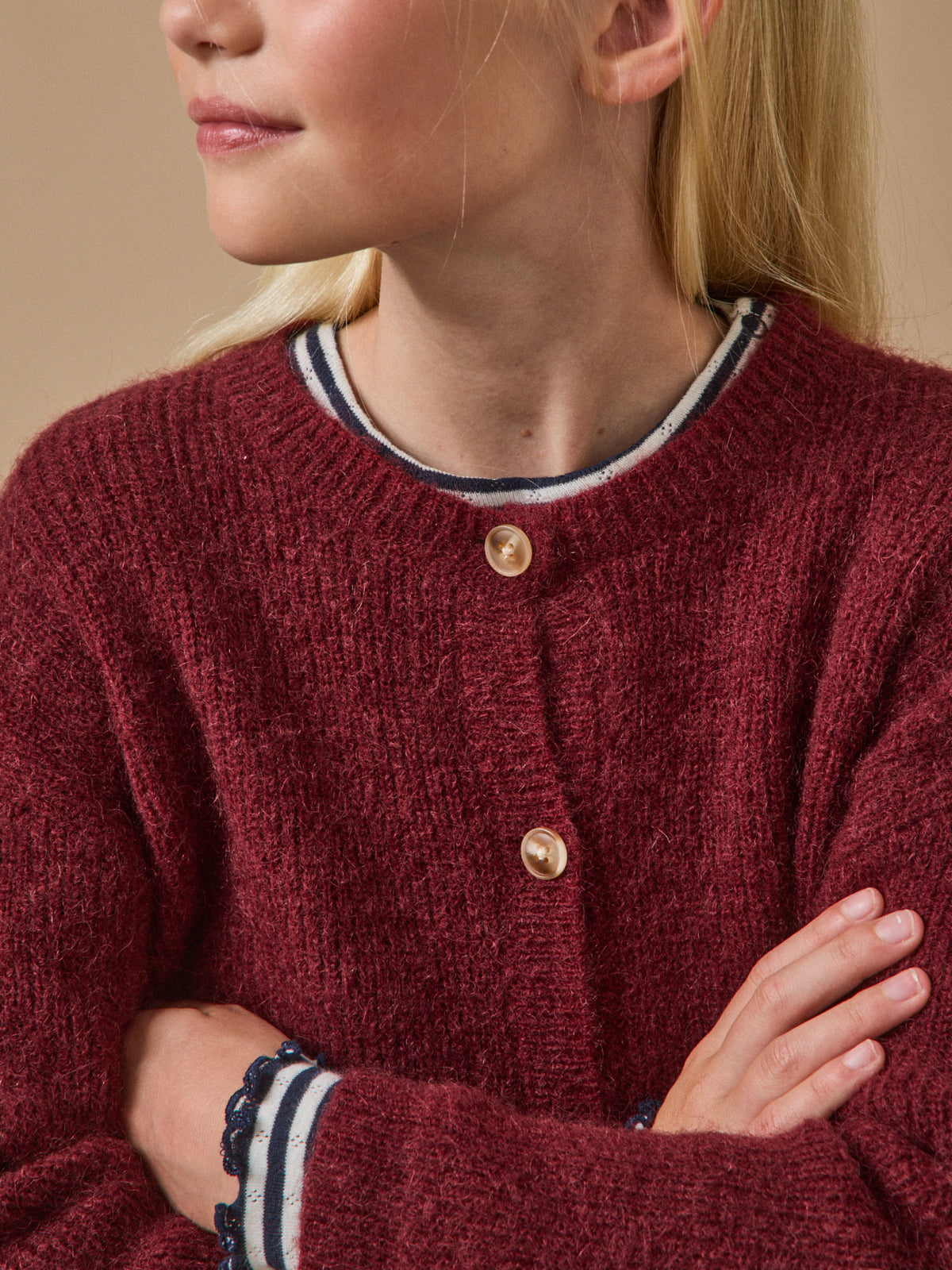 Girl's cardigan with mohair and  - The Junior Collection