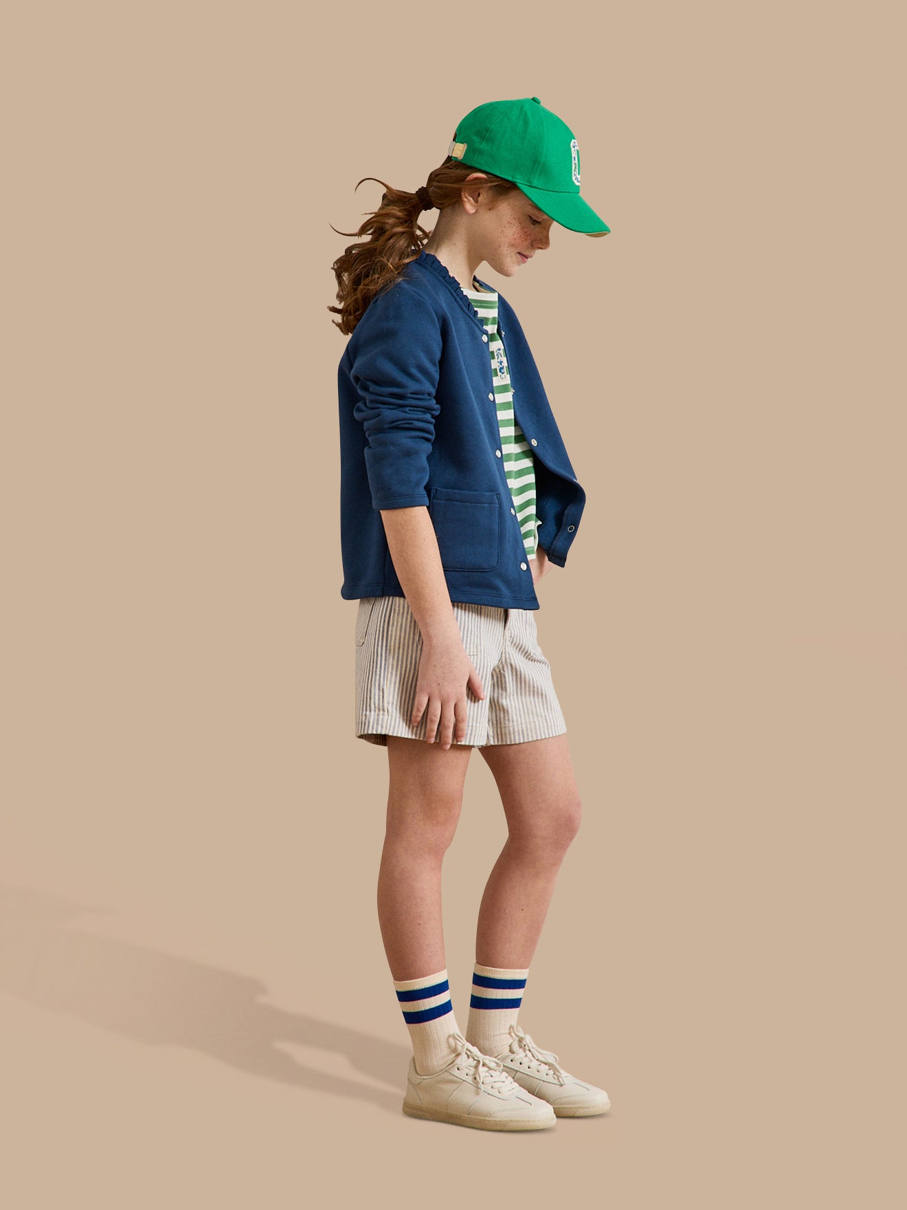 Girl's organic cotton fleece cardigan