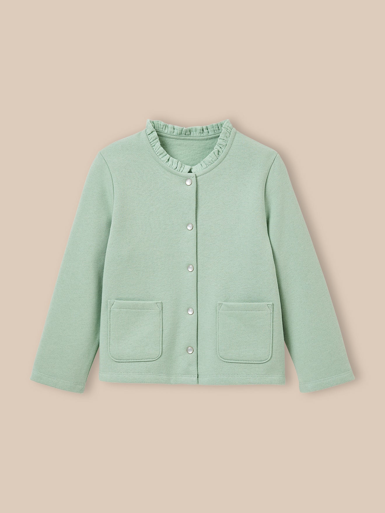 Girl's fleece cardigan made with organic cotton