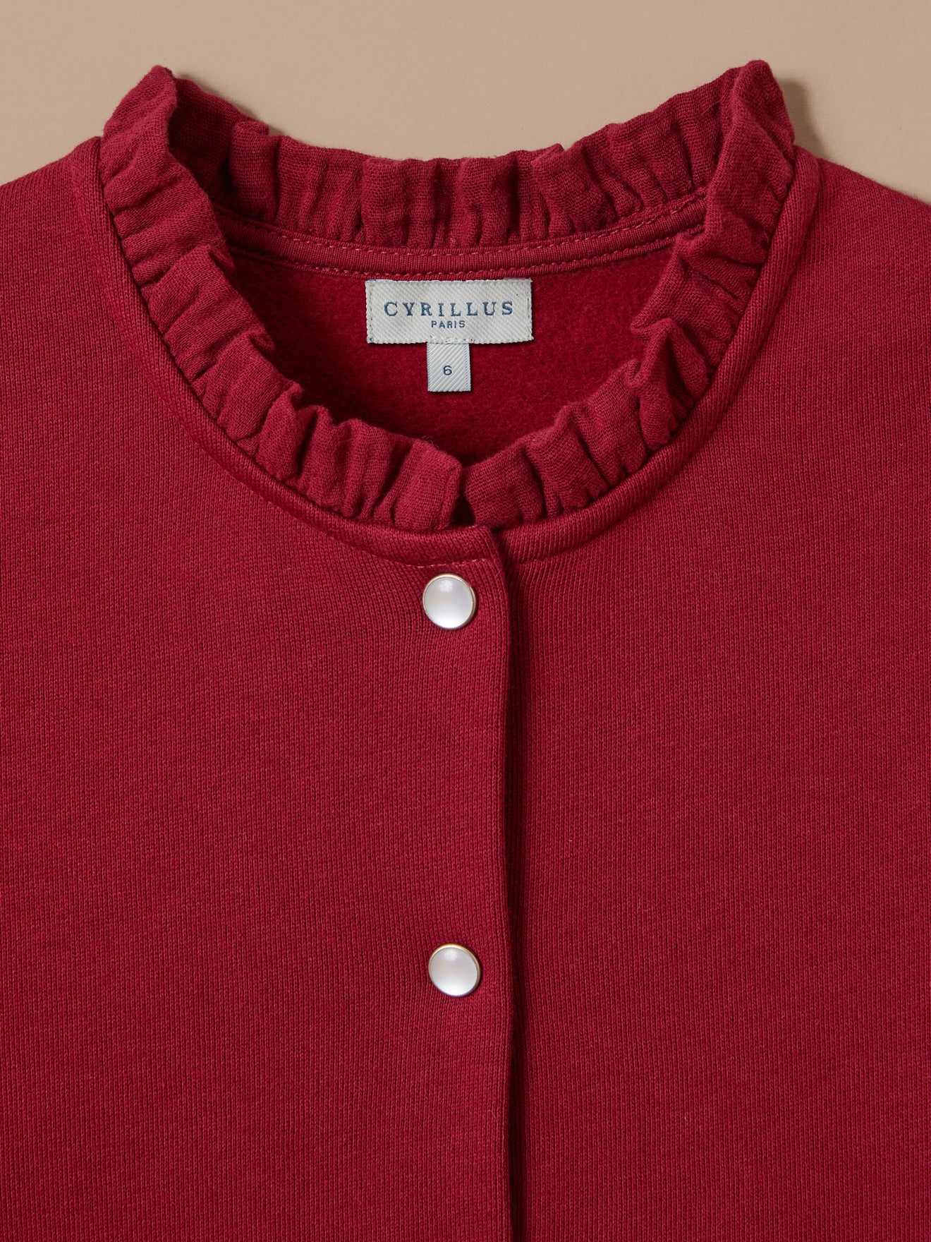 Girl's organic cotton fleece cardigan