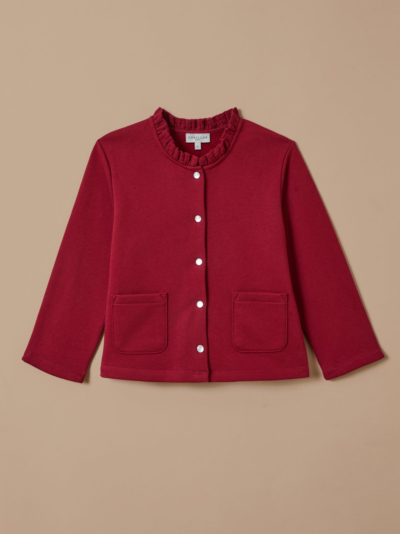 Girl's organic cotton fleece cardigan