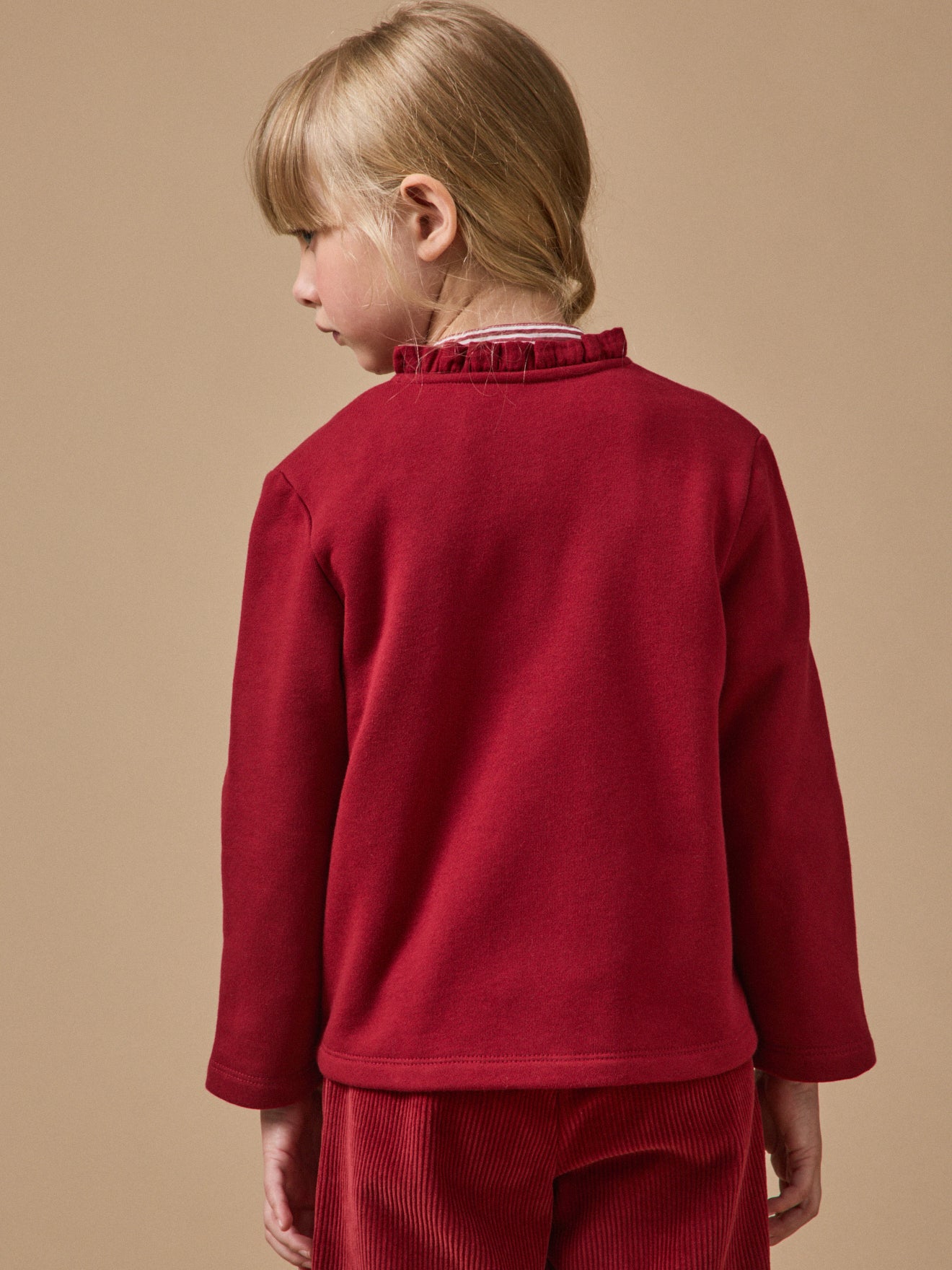 Girl's organic cotton fleece cardigan