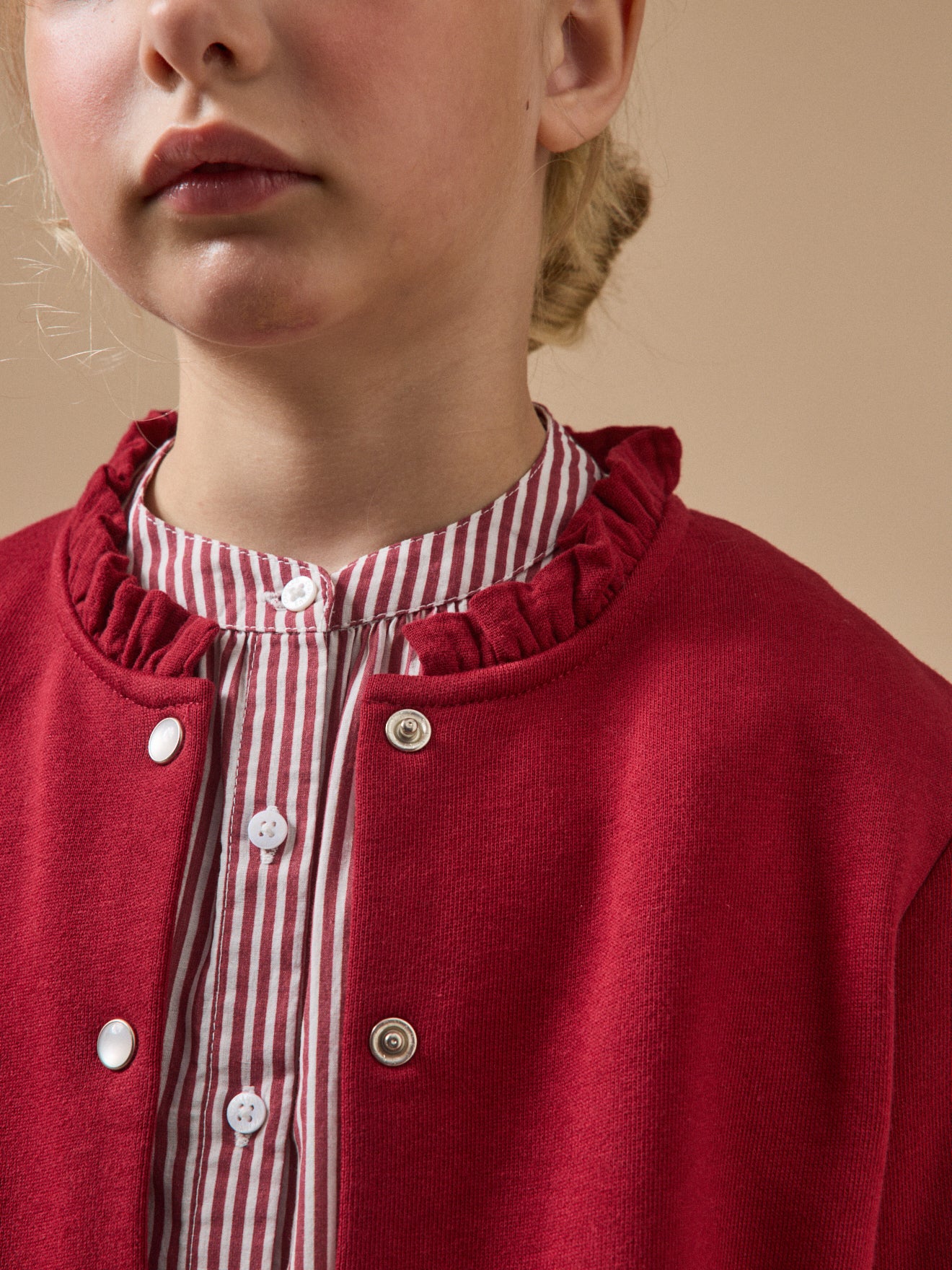 Girl's organic cotton fleece cardigan