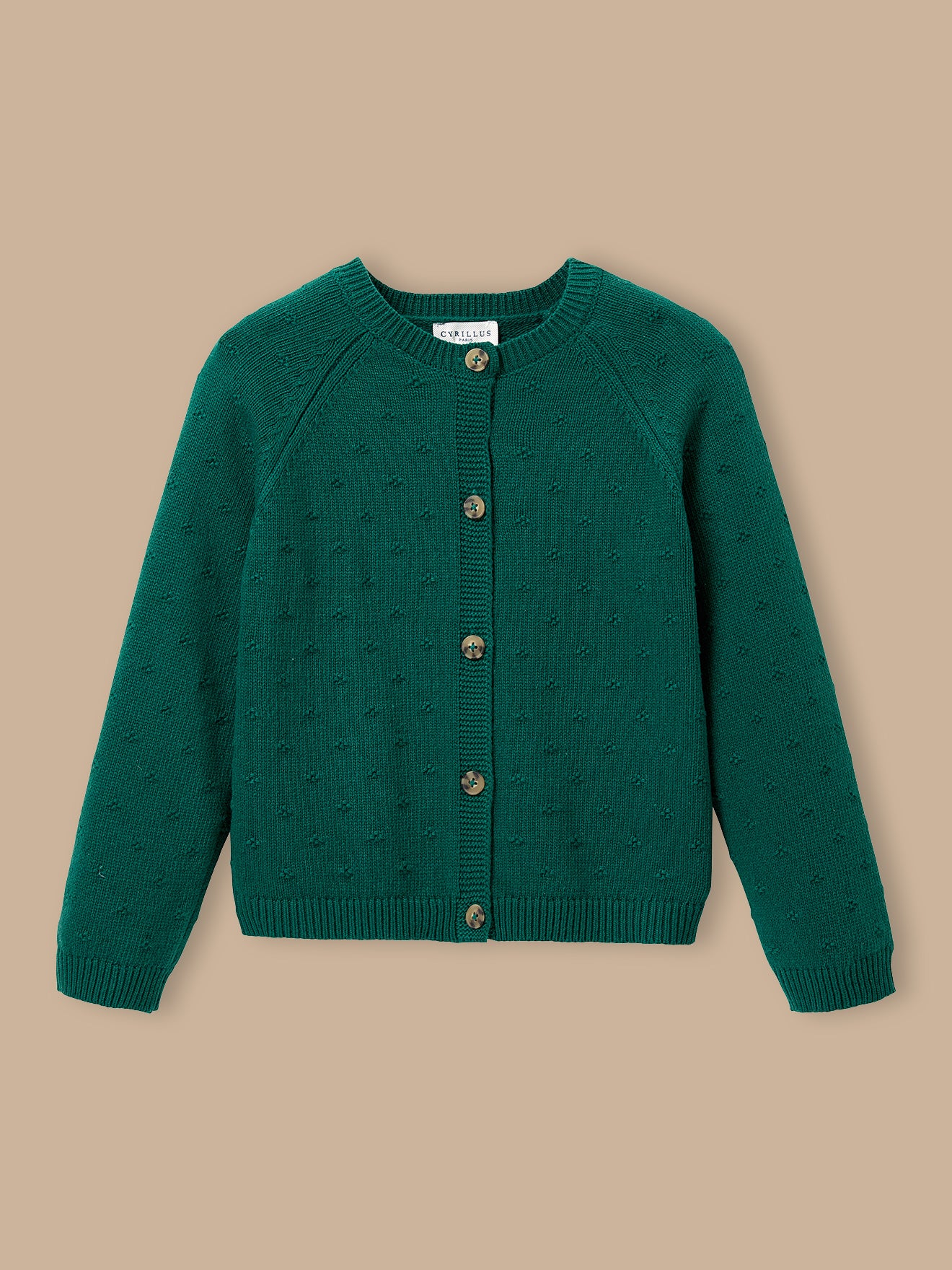 Girl's patterned knit cardigan