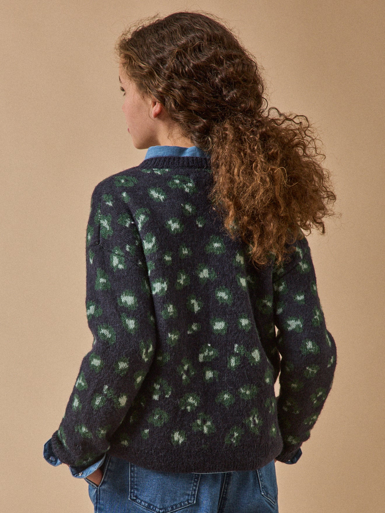 Cardigan motif léopard Fille