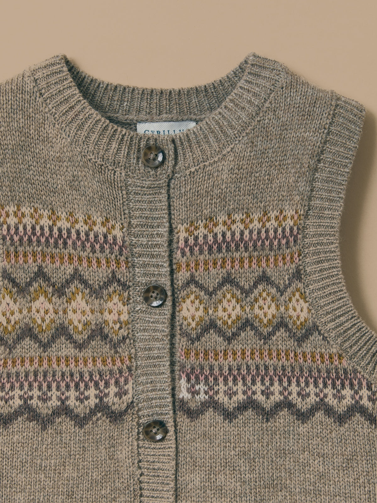 Cardigan jacquard sans manches Fille