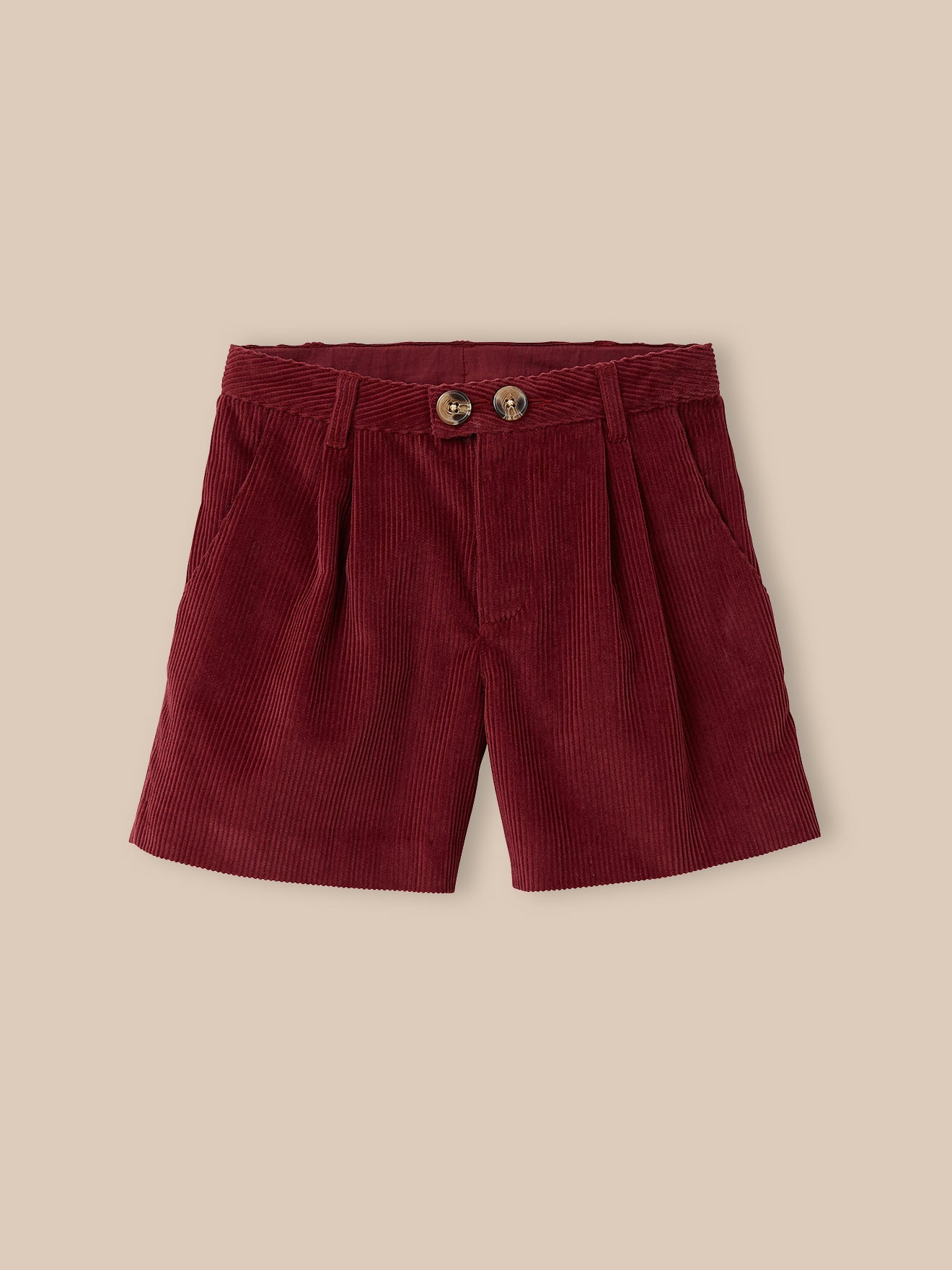 Girl's high-waist corduroy shorts