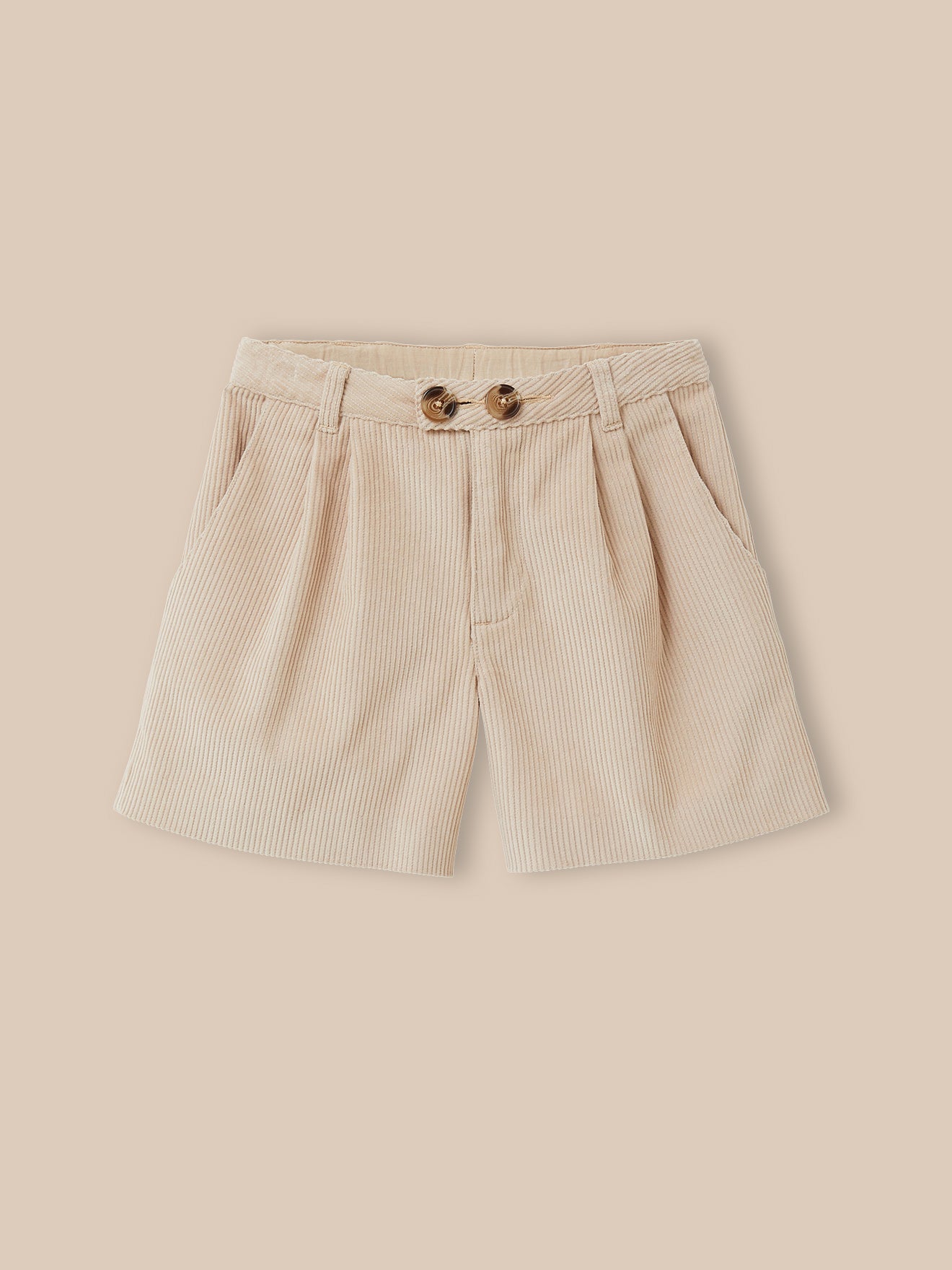 Girl's high-waist corduroy shorts