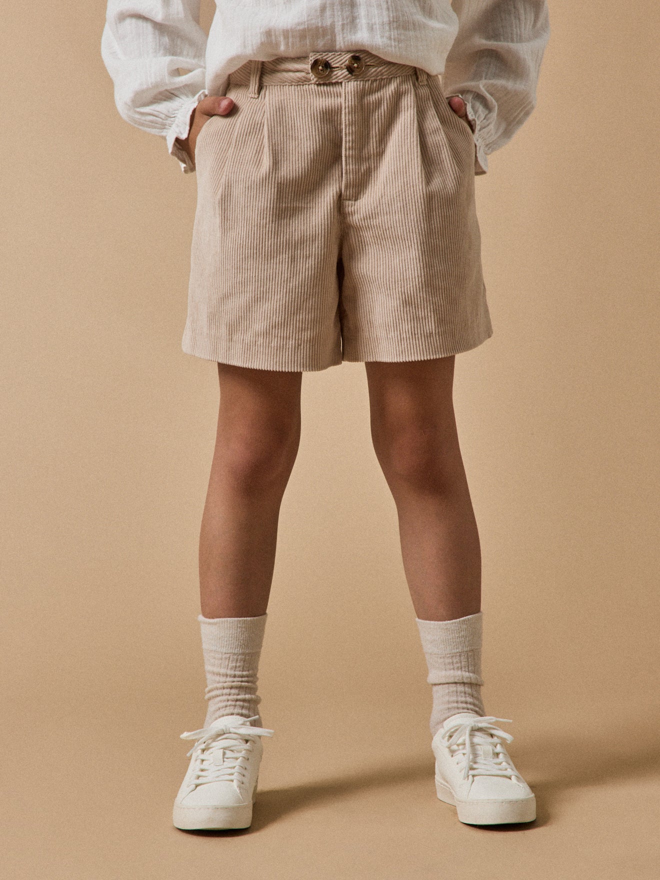 Short velours taille haute Fille