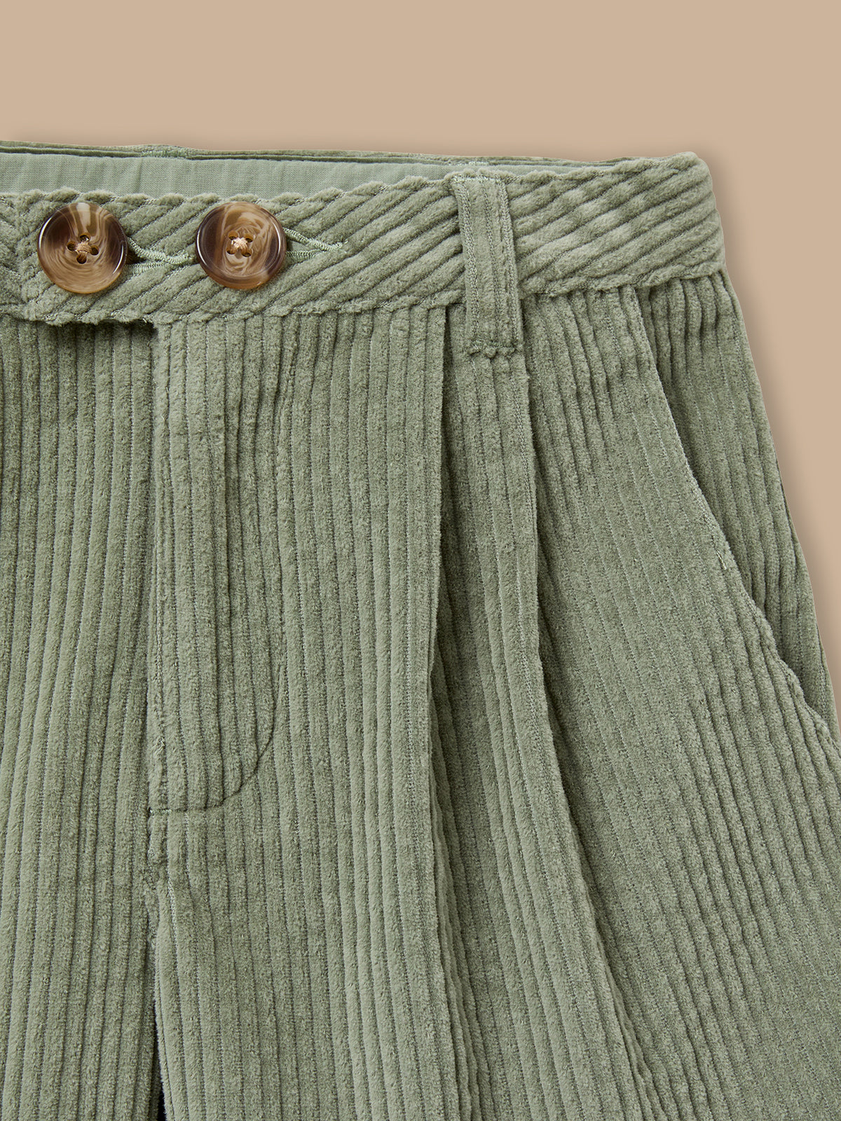 Girl's high-waist crinkled corduroy shorts