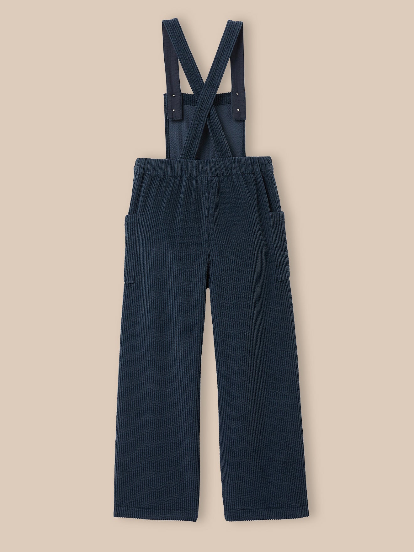 Girl's crinkled velour dungarees